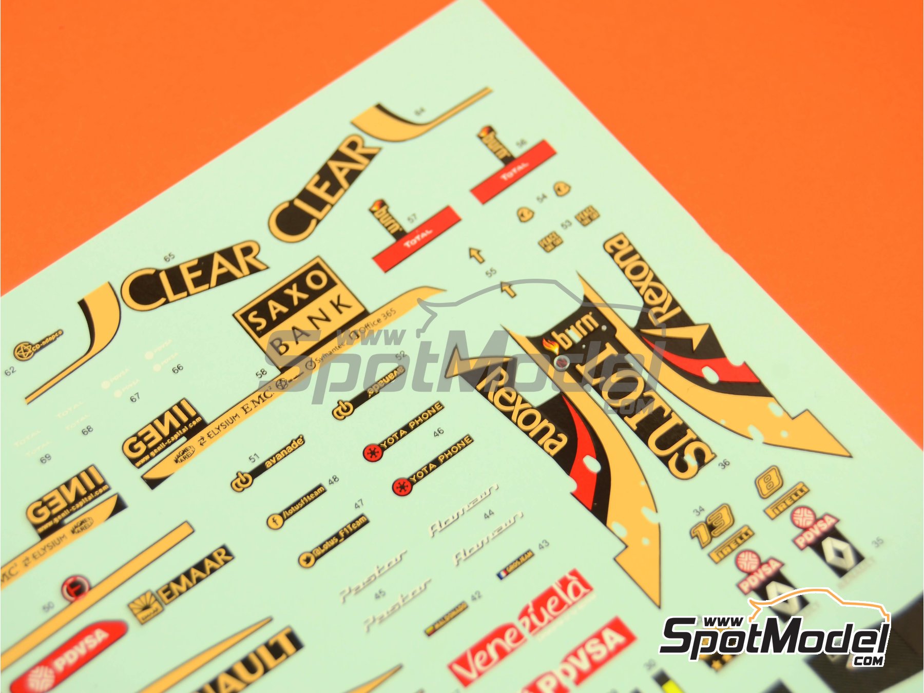 Image 3: Lotus Renault E22 Lotus Team sponsored by Rexona - Monaco Formula 1 Grand Prix 2014 | Marking / livery in 1/43 scale manufactured by Tameo Kits (ref.&nbsp;DK426)