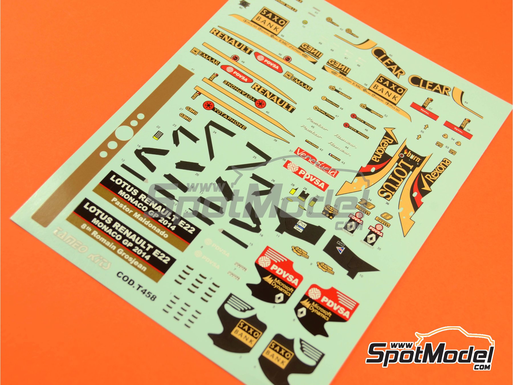 Image 4: Lotus Renault E22 Lotus Team sponsored by Rexona - Monaco Formula 1 Grand Prix 2014 | Marking / livery in 1/43 scale manufactured by Tameo Kits (ref.&nbsp;DK426)