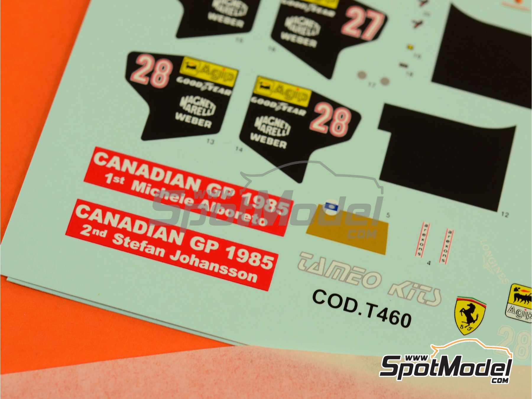Image 4: Ferrari 156/85 Scuderia Ferrari Team sponsored by Agip Marlboro - Canadian Formula 1 Grand Prix 1985 | Marking / livery in 1/43 scale manufactured by Tameo Kits (ref.&nbsp;DK428)