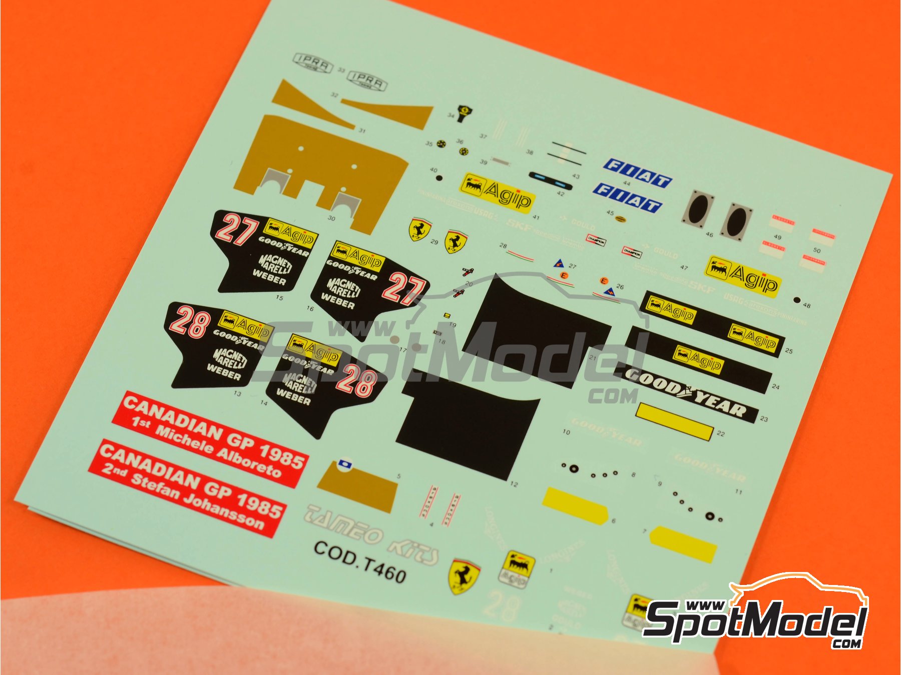 Image 5: Ferrari 156/85 Scuderia Ferrari Team sponsored by Agip Marlboro - Canadian Formula 1 Grand Prix 1985 | Marking / livery in 1/43 scale manufactured by Tameo Kits (ref.&nbsp;DK428)