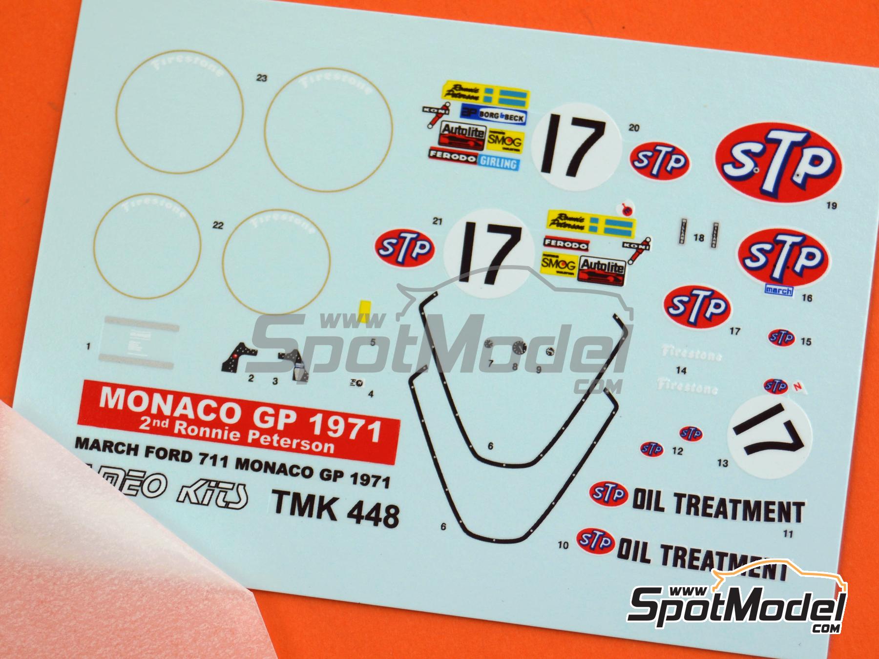 Image 1: March Ford 711 March Racing Team sponsored by STP - Monaco Formula 1 Grand Prix 1971 | Marking / livery in 1/43 scale manufactured by Tameo Kits (ref.&nbsp;DK448)