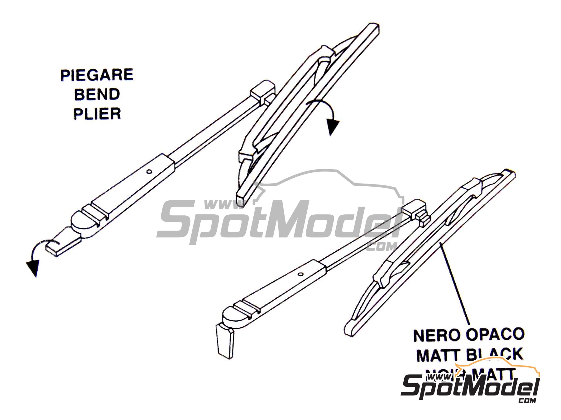 Image 4: Limpiaparabrisas | Detalle en escala&nbsp;1/43 fabricado por Tameo Kits (ref.&nbsp;FT07)