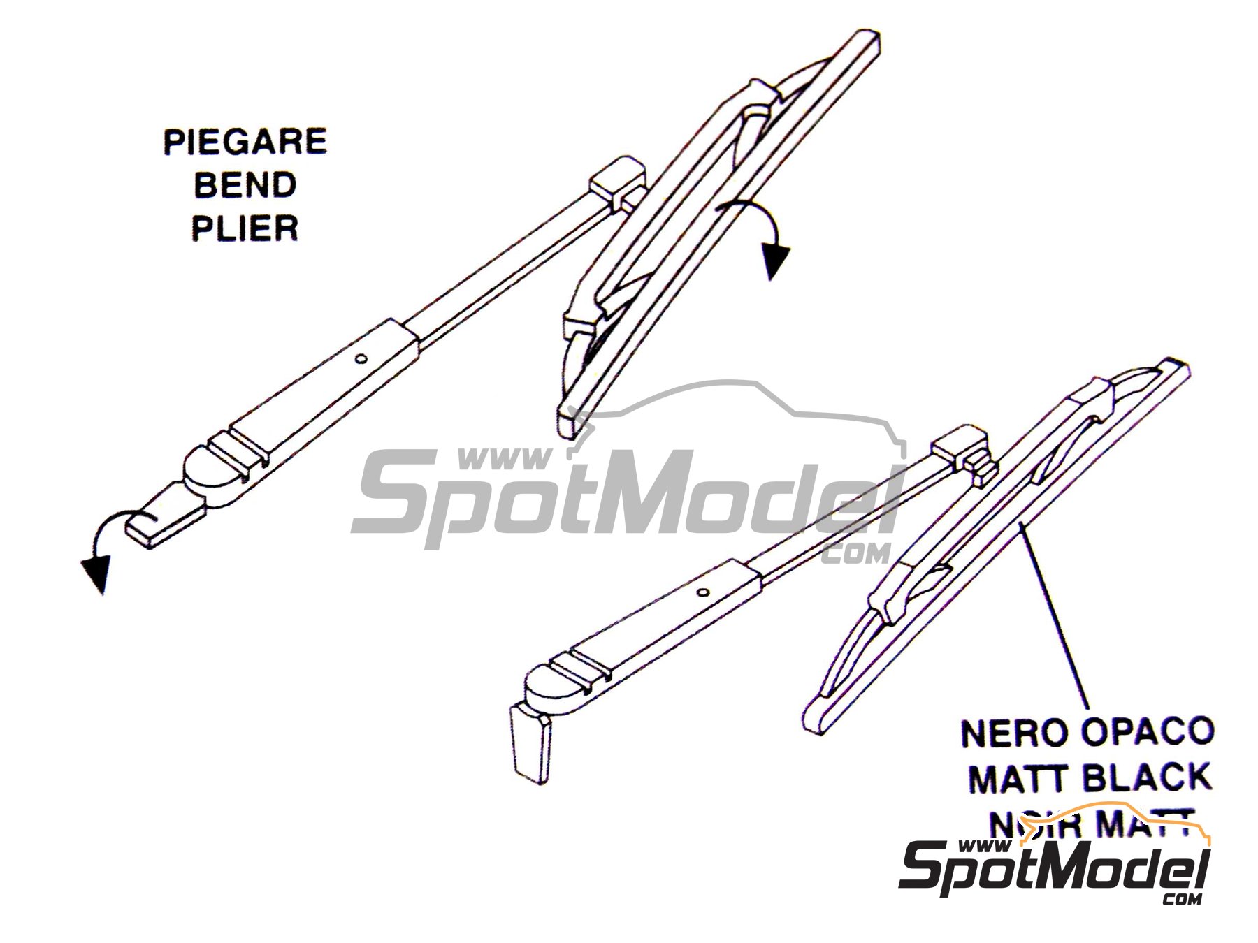 Image 4: Wiper blade | Detail in 1/43 scale manufactured by Tameo Kits (ref.&nbsp;FT08)