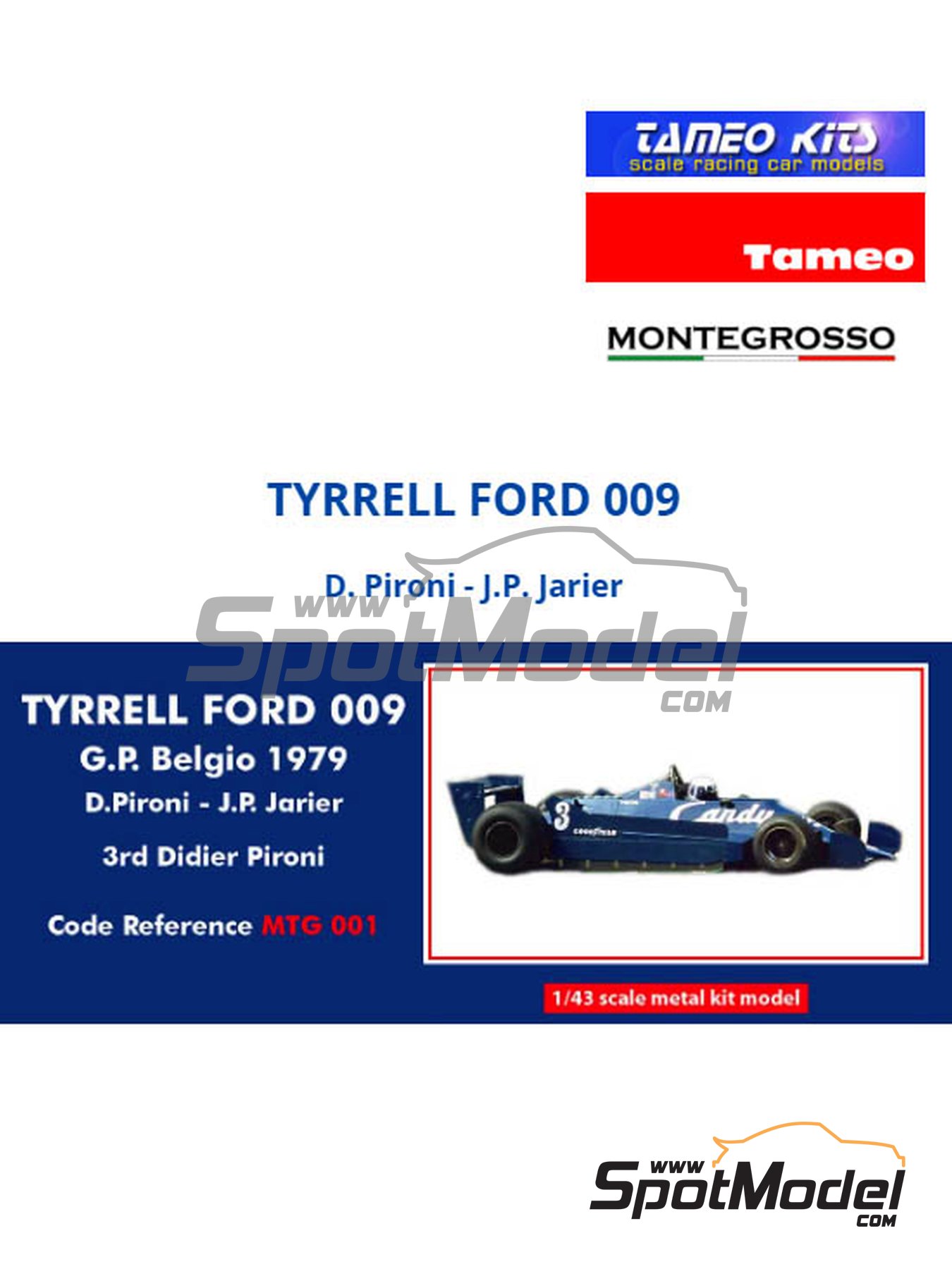 TYRRELL 006 GP MONACO 1993 TAMEO KITS IN METALLO 1/43 