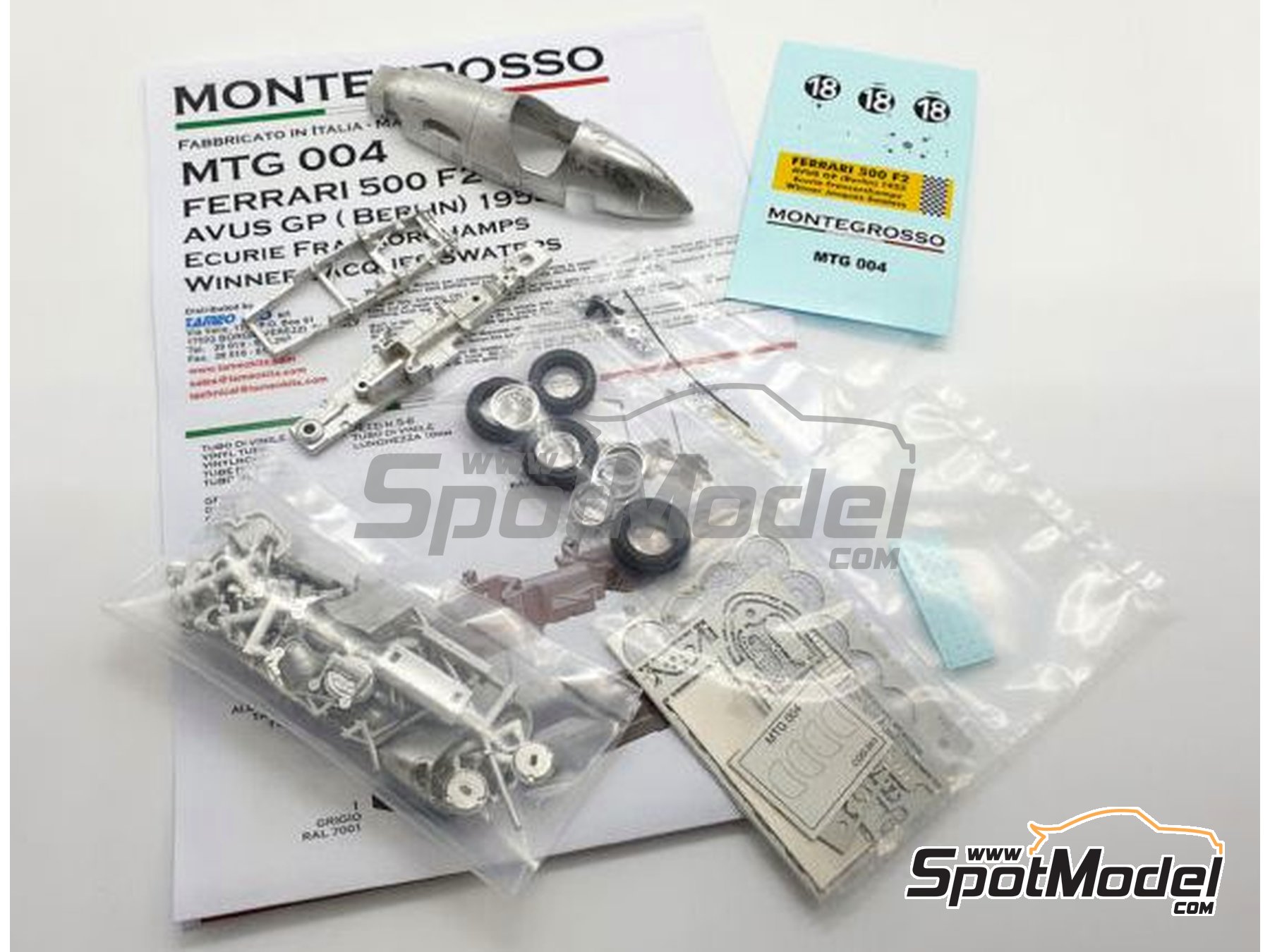 Image 1: Ferrari 500 F2 Ecurie Francorchamps Team - Avus Grand Prix Berlin 1953 | Car scale model kit in 1/43 scale manufactured by Tameo Kits (ref. MTG004)