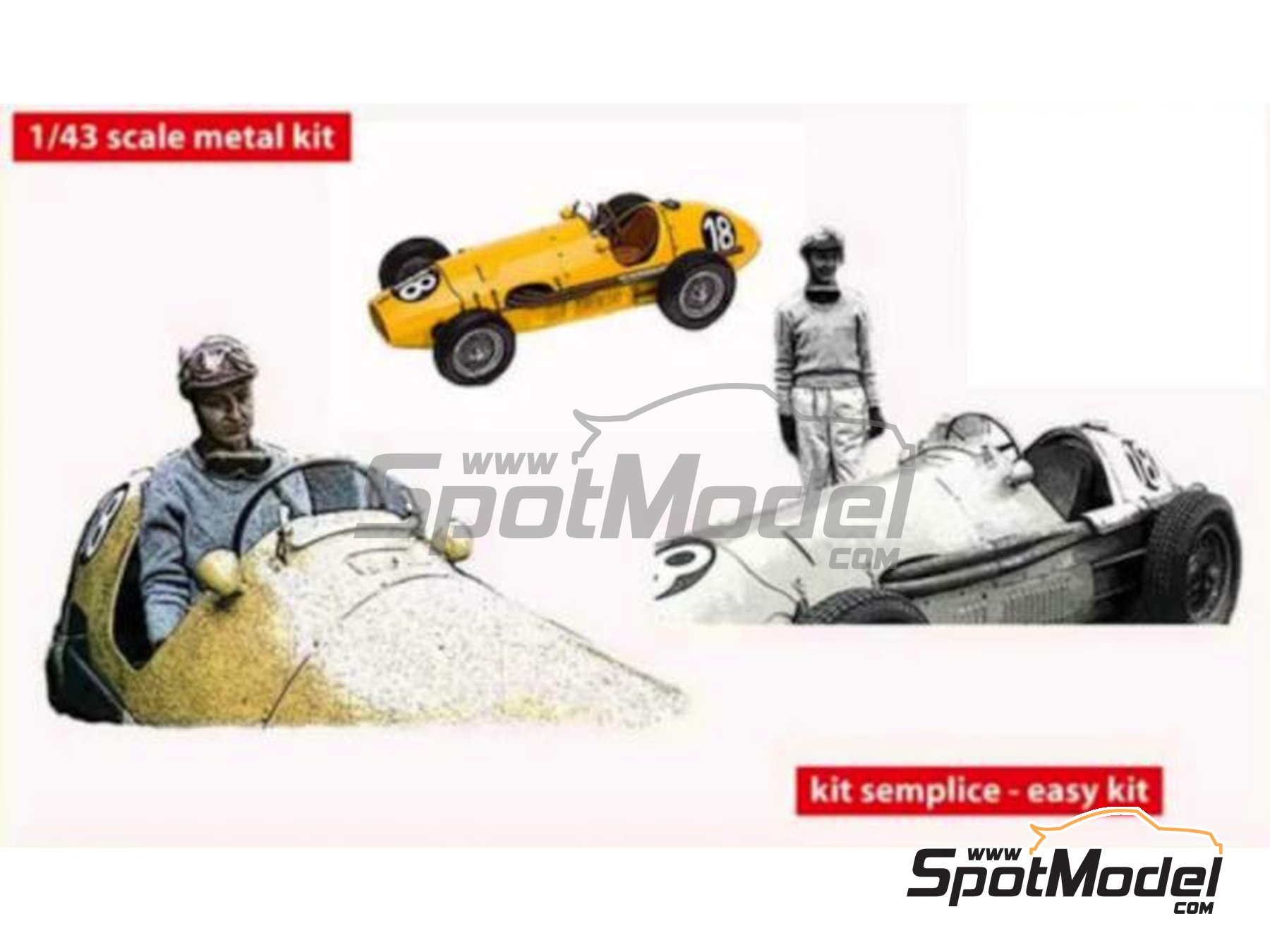 Image 2: Ferrari 500 F2 Ecurie Francorchamps Team - Avus Grand Prix Berlin 1953 | Car scale model kit in 1/43 scale manufactured by Tameo Kits (ref. MTG004)