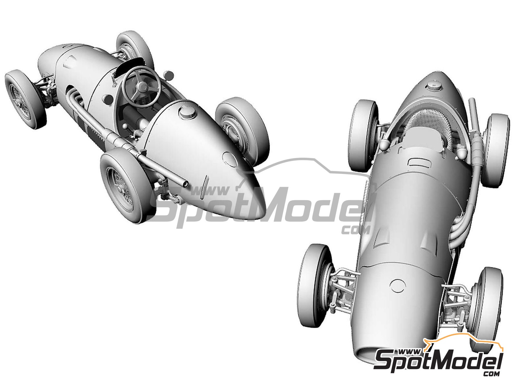 Image 3: Ferrari 500 F2 Ecurie Francorchamps Team - Avus Grand Prix Berlin 1953 | Car scale model kit in 1/43 scale manufactured by Tameo Kits (ref. MTG004)