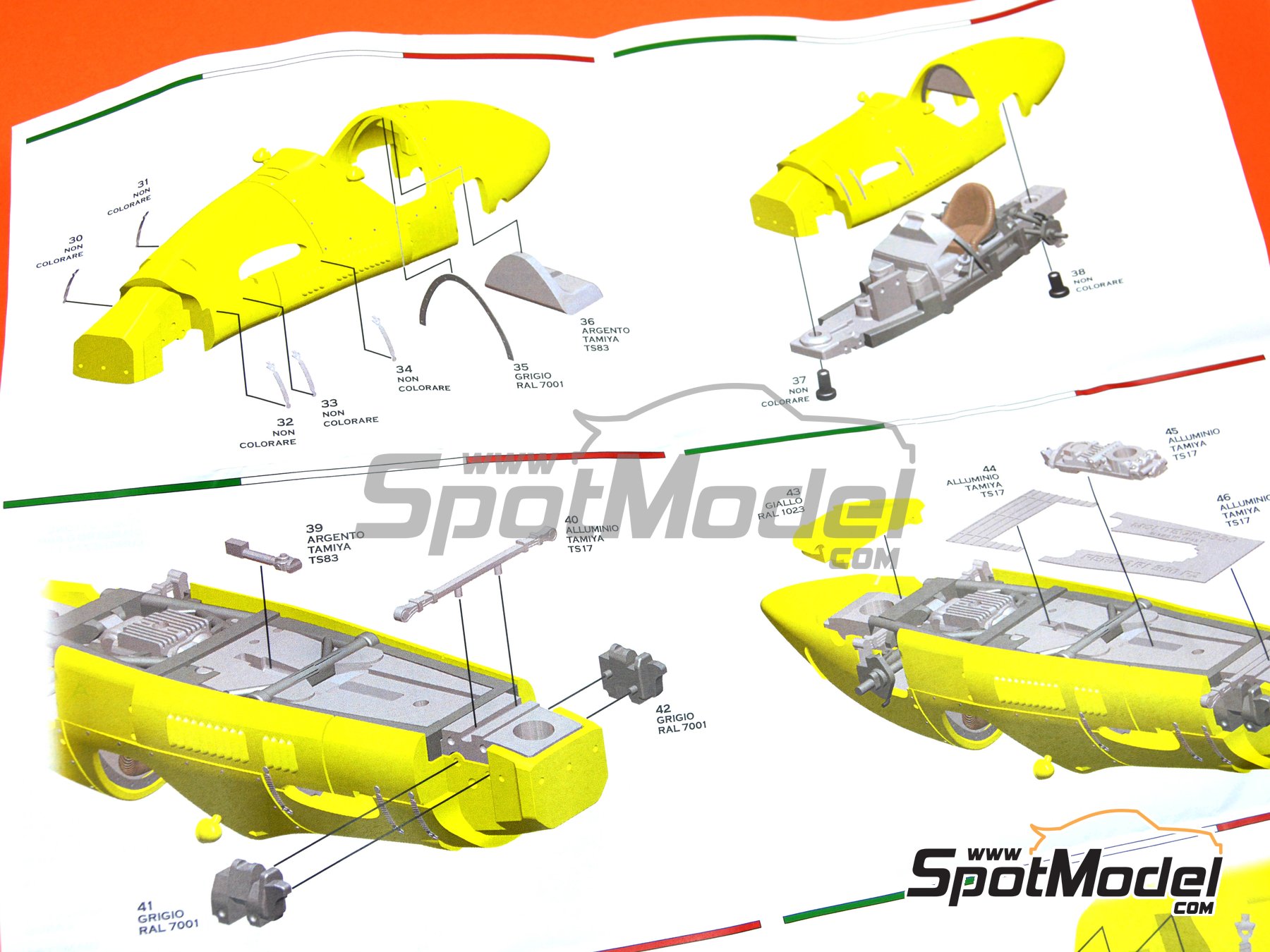 Image 18: Ferrari 500 F2 Ecurie Francorchamps Team - Avus Grand Prix Berlin 1953 | Car scale model kit in 1/43 scale manufactured by Tameo Kits (ref. MTG004)