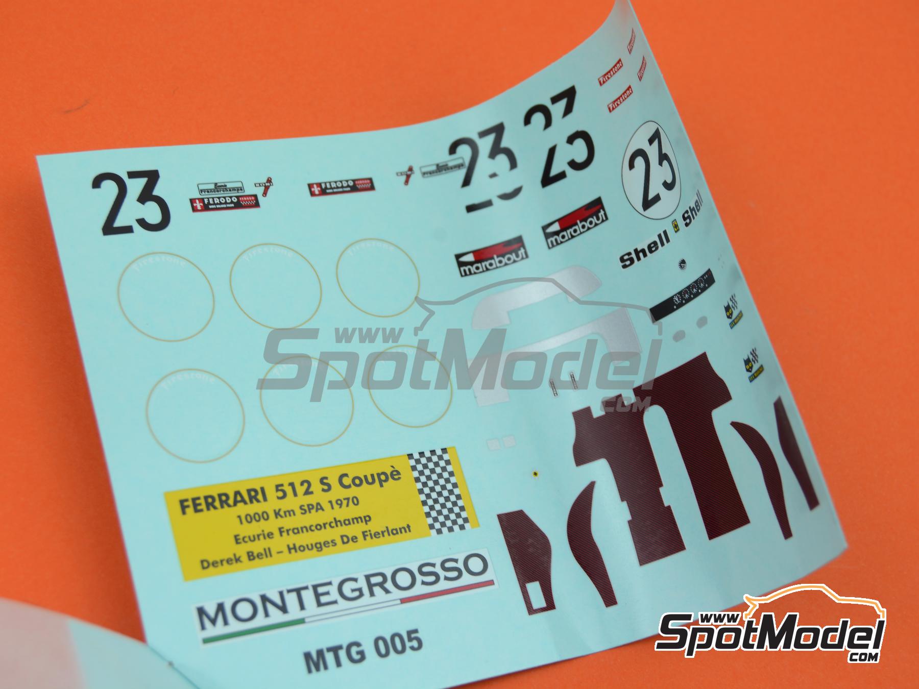 Image 3: Ferrari 512S Ecurie Francorchamps Team - SPA Francorchamps 1000 Kms 1970 | Car scale model kit in 1/43 scale manufactured by Tameo Kits (ref.&nbsp;MTG005)