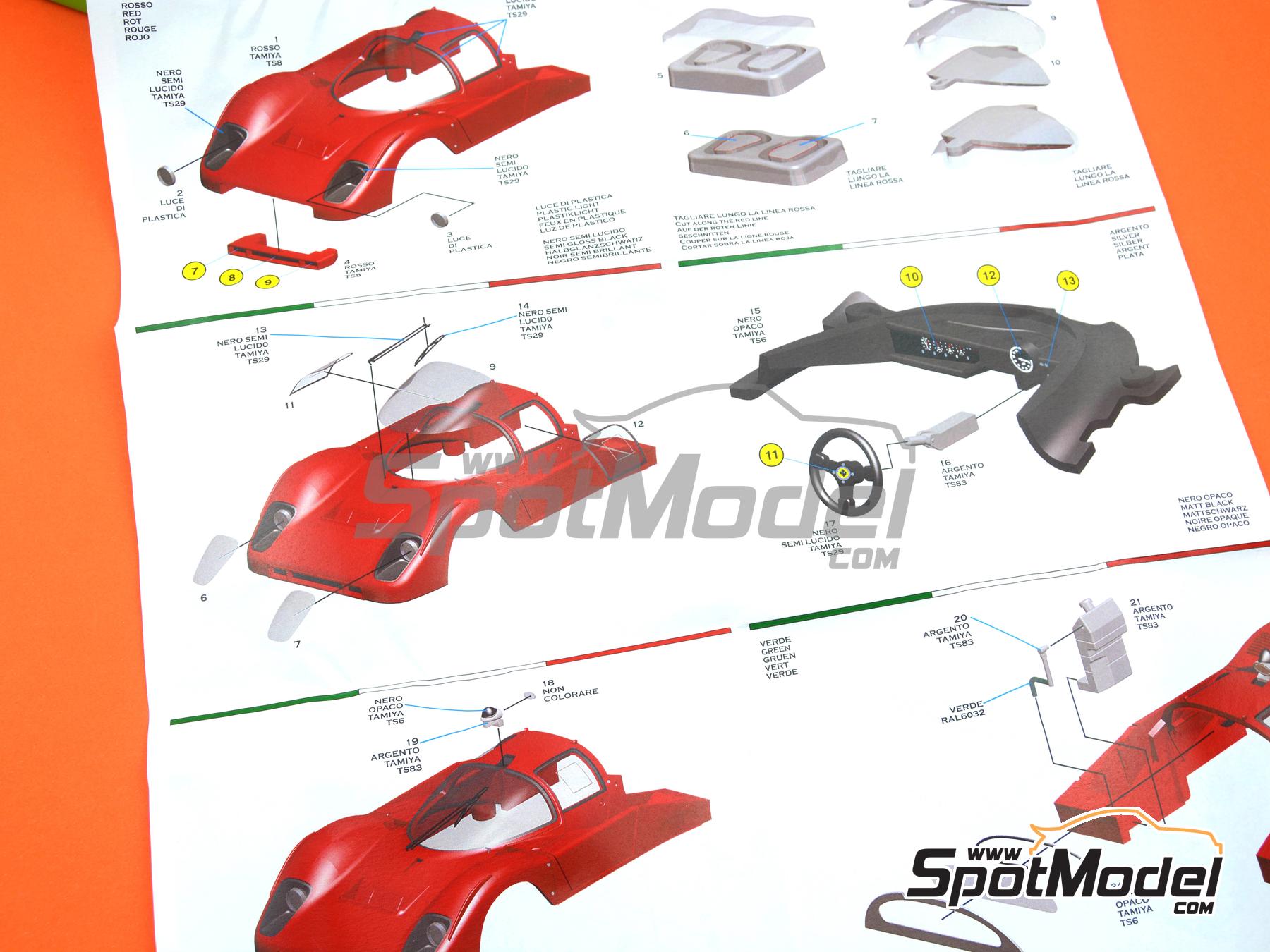 Image 8: Ferrari 512M David Piper Team sponsored by Sandeman - 24 Hours Le Mans 1971 | Car scale model kit in 1/43 scale manufactured by Tameo Kits (ref.&nbsp;MTG006)