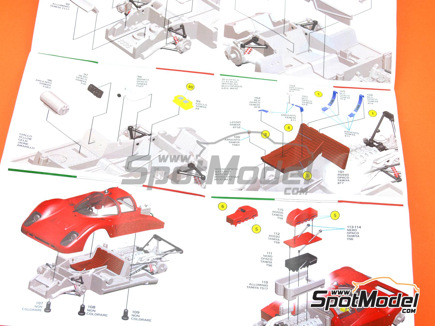Image 9: Ferrari 512M David Piper Team sponsored by Sandeman - 24 Hours Le Mans 1971 | Car scale model kit in 1/43 scale manufactured by Tameo Kits (ref.&nbsp;MTG006)