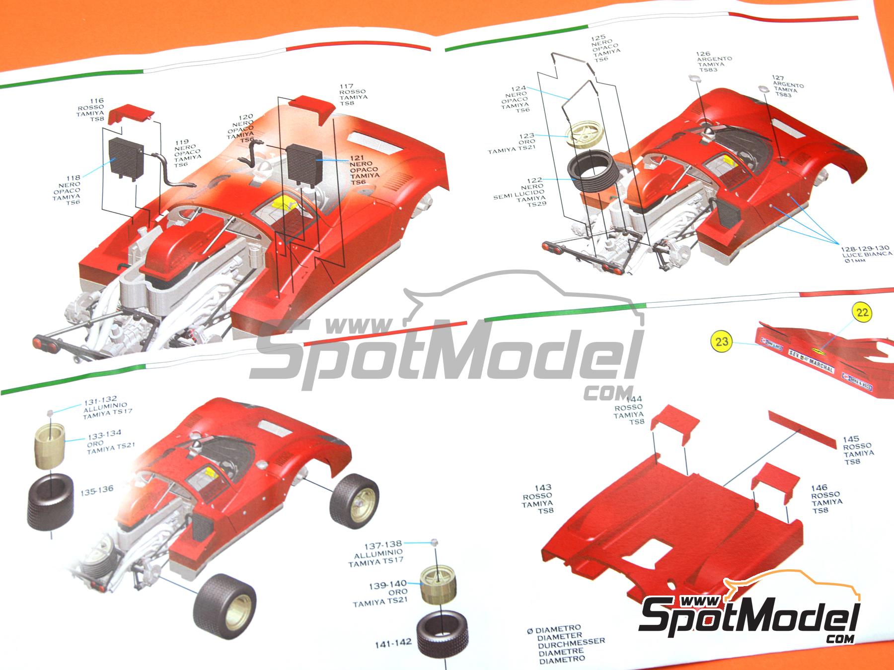 Image 10: Ferrari 512M David Piper Team sponsored by Sandeman - 24 Hours Le Mans 1971 | Car scale model kit in 1/43 scale manufactured by Tameo Kits (ref.&nbsp;MTG006)