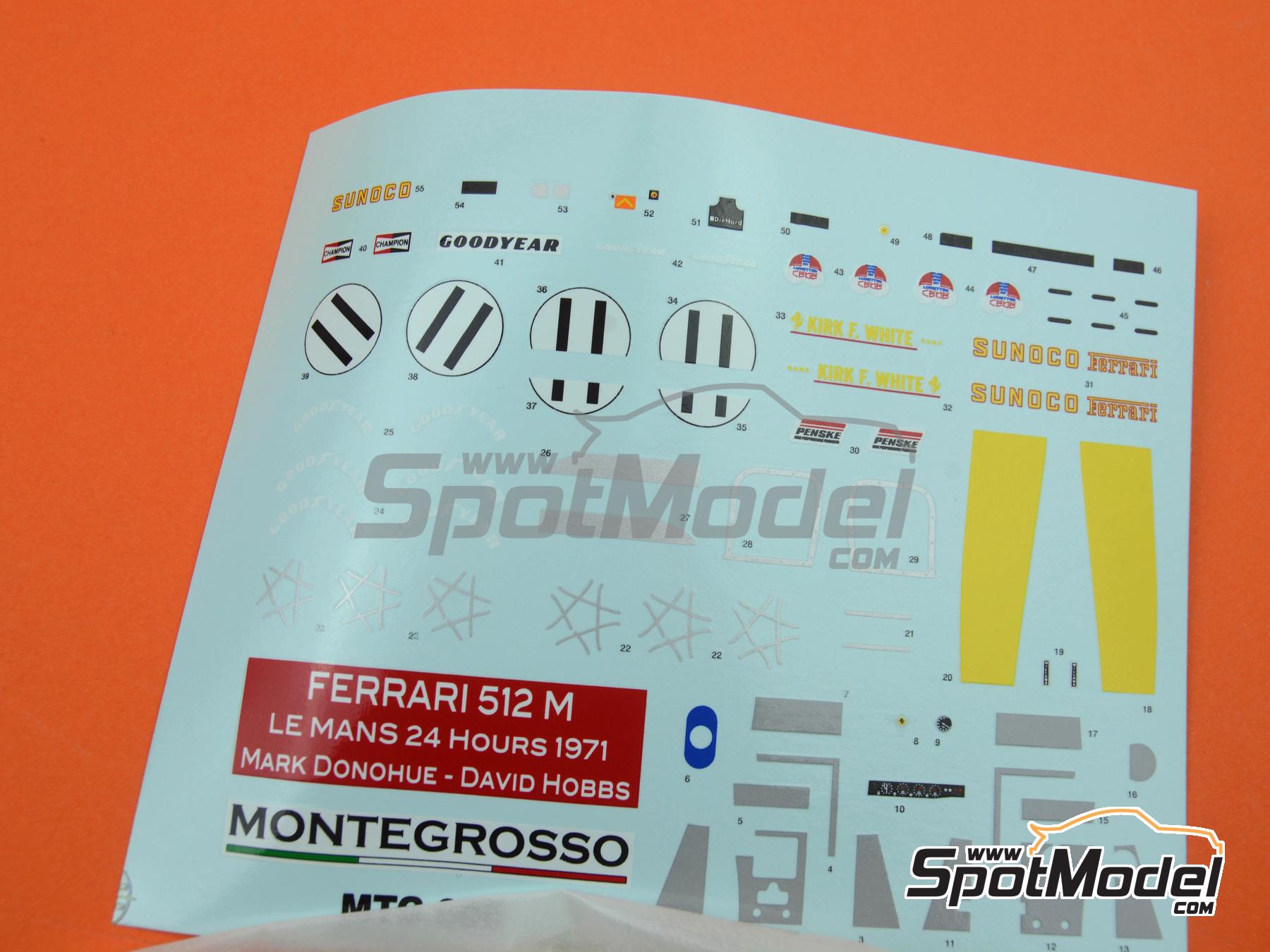 Image 1: Ferrari 512M Equipo Penske patrocinado por Sunoco - 24 Horas de Le Mans 1971 | Maqueta de coche en escala&nbsp;1/43 fabricado por Tameo Kits (ref.&nbsp;MTG008)