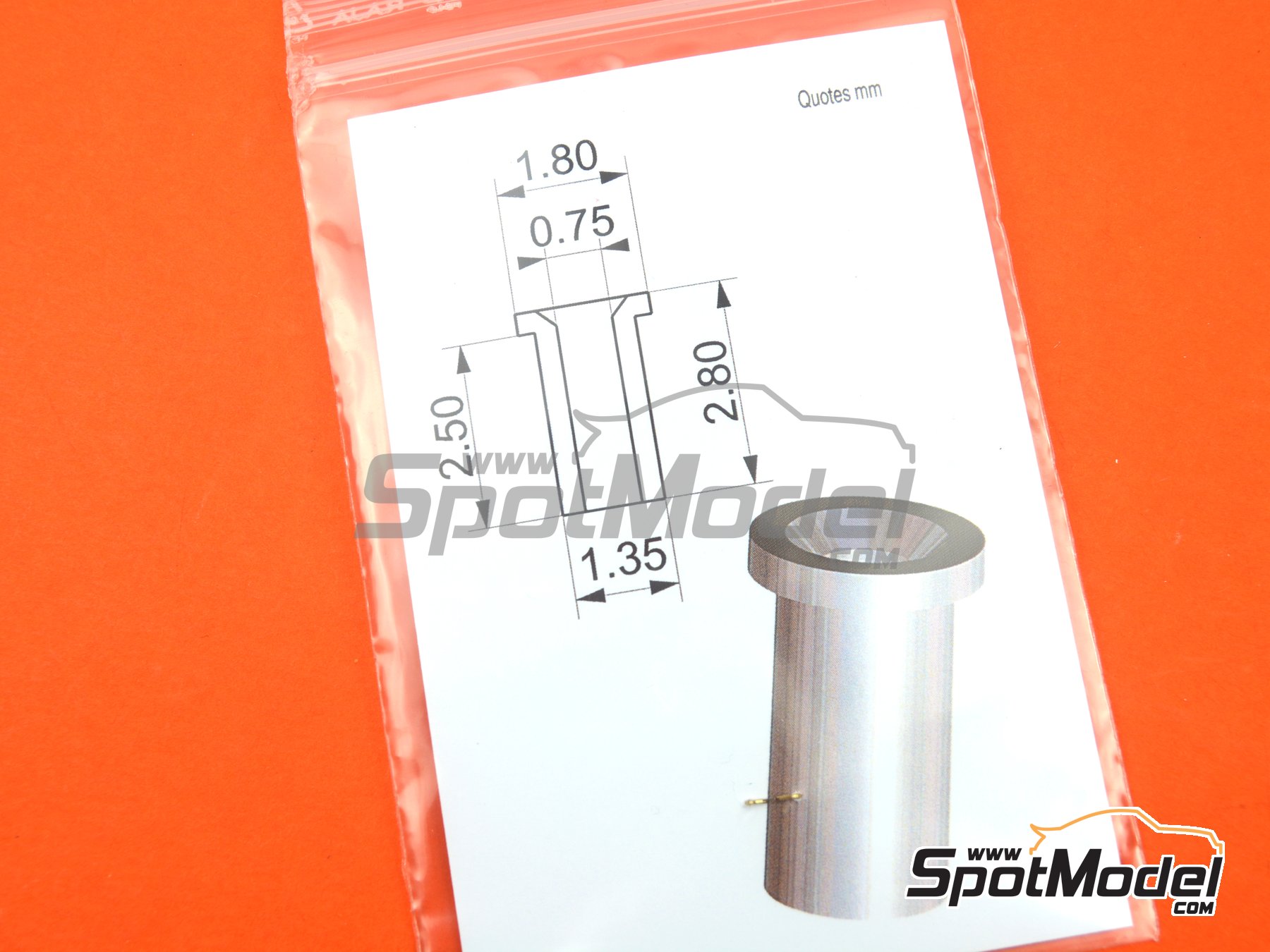 Image 1: Trompetas de admisión de 1,8 mm de diámetro | Trompetas de admisión en escala 1/43 fabricado por Tameo Kits (ref. PG04)