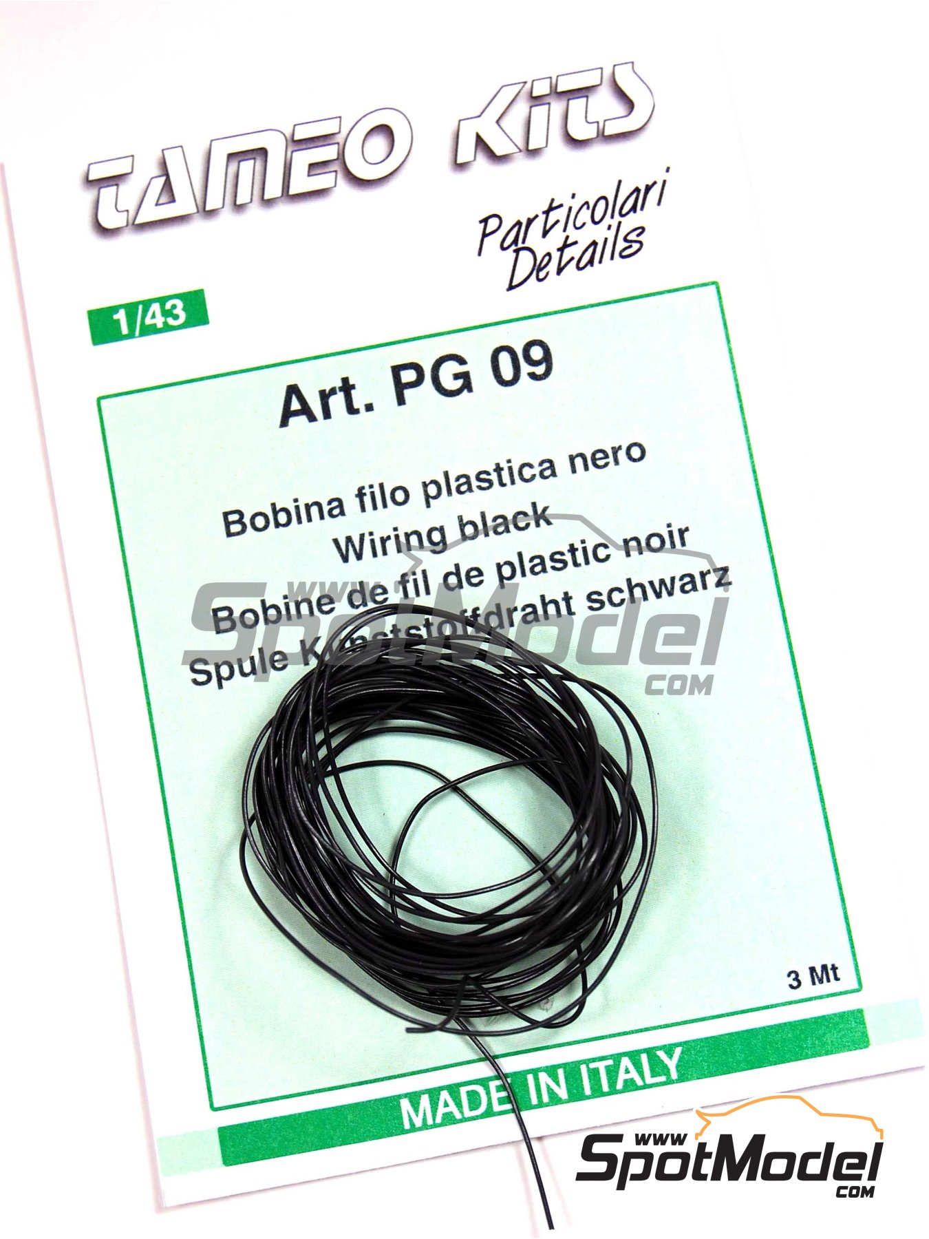 Tameo Kits PG09: Detail 1/43 scale - Black piping cord (ref. PG09)