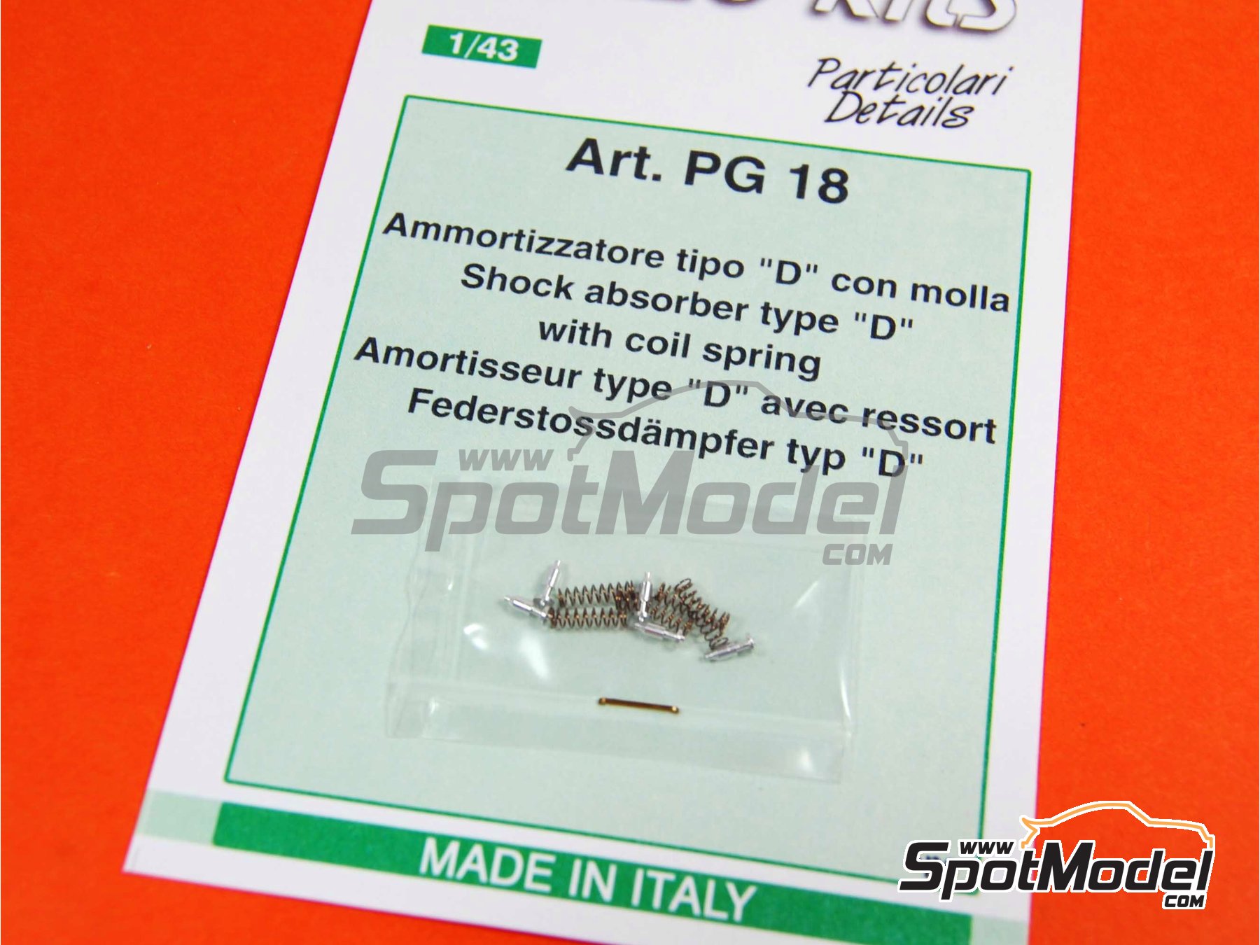 Image 2: Amortiguador con muelle | Detalle en escala&nbsp;1/43 fabricado por Tameo Kits (ref.&nbsp;PG18)