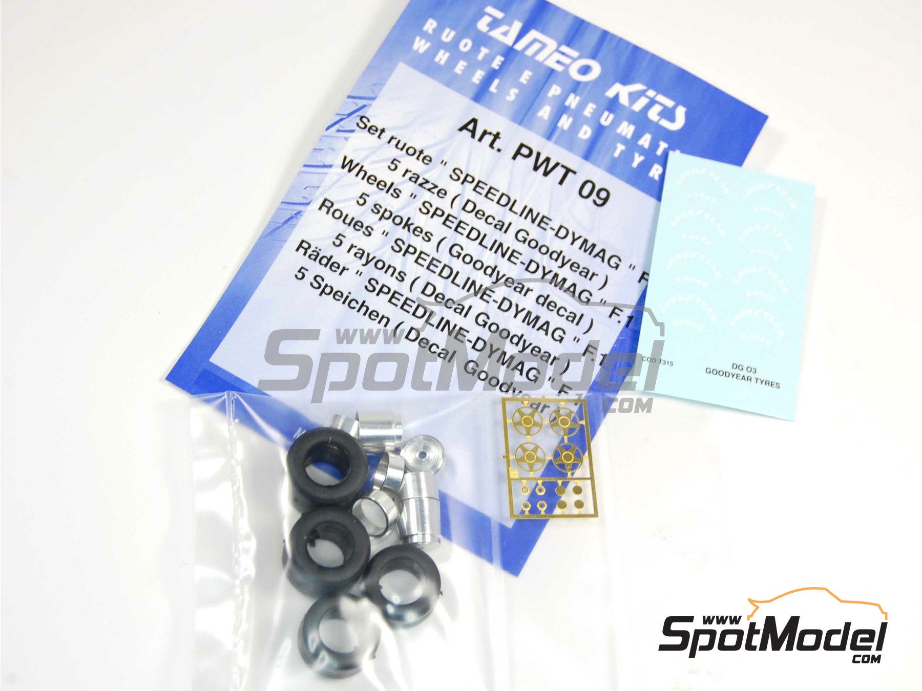 Image 1: Speedline - DYMAG - 5 radios | Set de llantas y neum&aacute;ticos en escala&nbsp;1/43 fabricado por Tameo Kits (ref.&nbsp;PWT09)