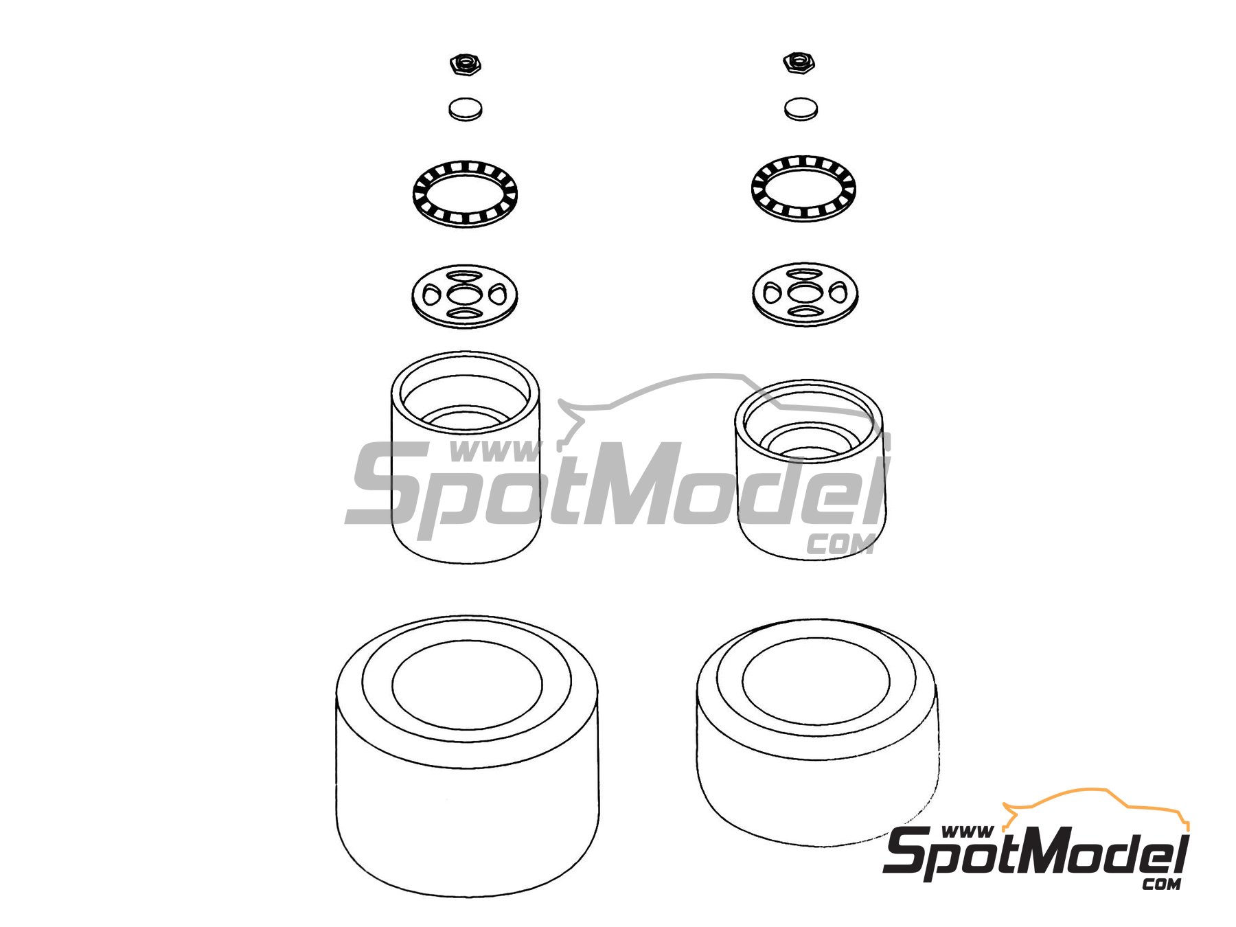 Image 1: Enkei F1 de 4 radios | Set de llantas y neum&aacute;ticos en escala&nbsp;1/43 fabricado por Tameo Kits (ref.&nbsp;PWT12)