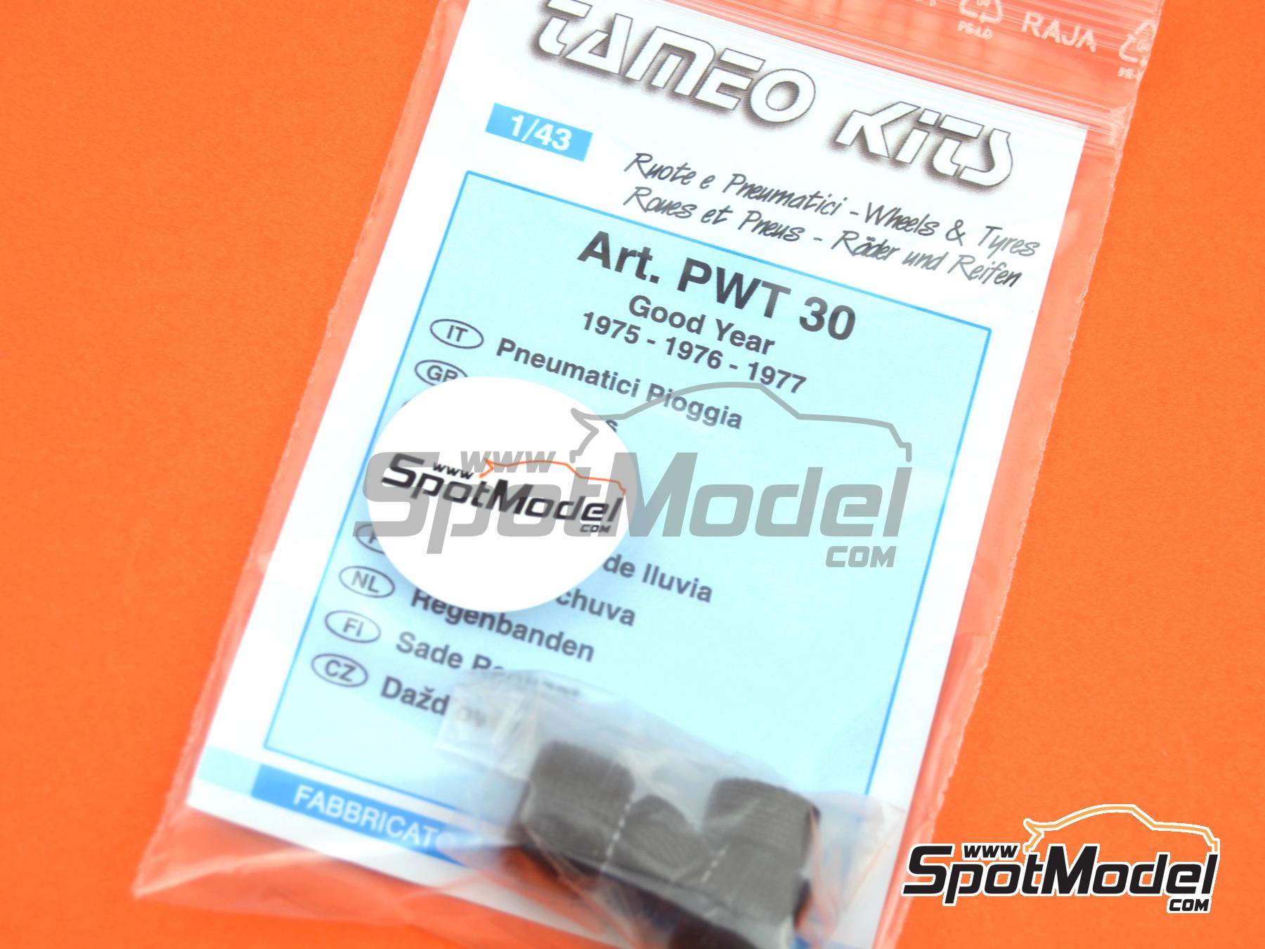 Image 5: Good Year rain tyres -  1975, 1976 and 1977 | Tyre set in 1/43 scale manufactured by Tameo Kits (ref. PWT30)