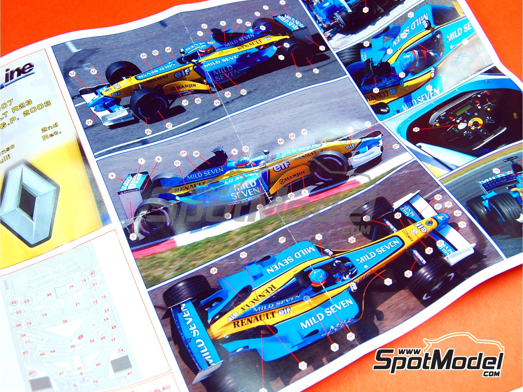 Image 17: Renault R23 - Gran Premio de Fórmula 1 de España 2003 | Maqueta de coche en escala 1/43 fabricado por Tameo Kits (ref. SLK007)