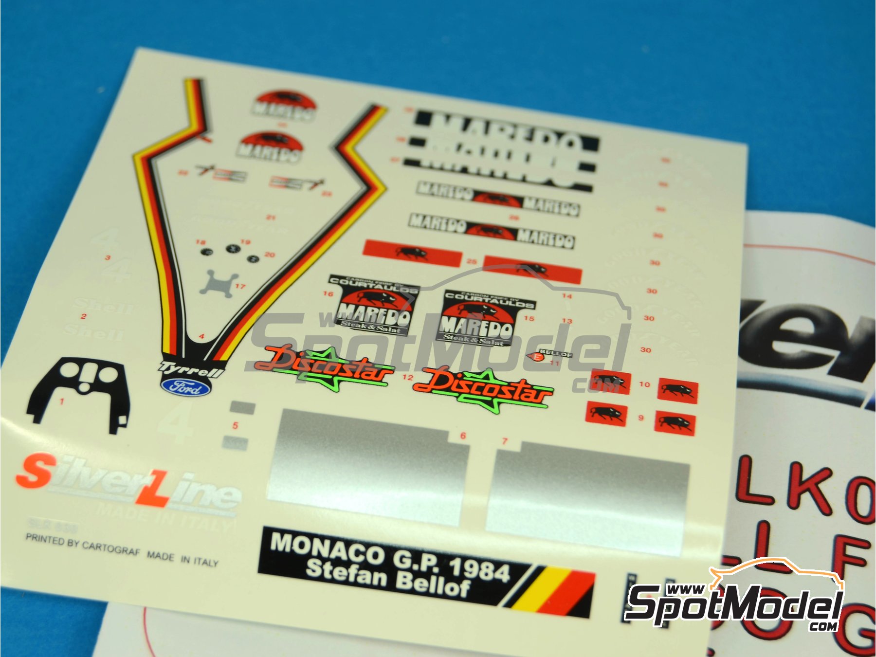 Image 5: Tyrrell Ford 012 Tyrrell Racing Team sponsored by DeLonghi - Monaco Formula 1 Grand Prix 1984 | Car scale model kit in 1/43 scale manufactured by Tameo Kits (ref.&nbsp;SLK030)