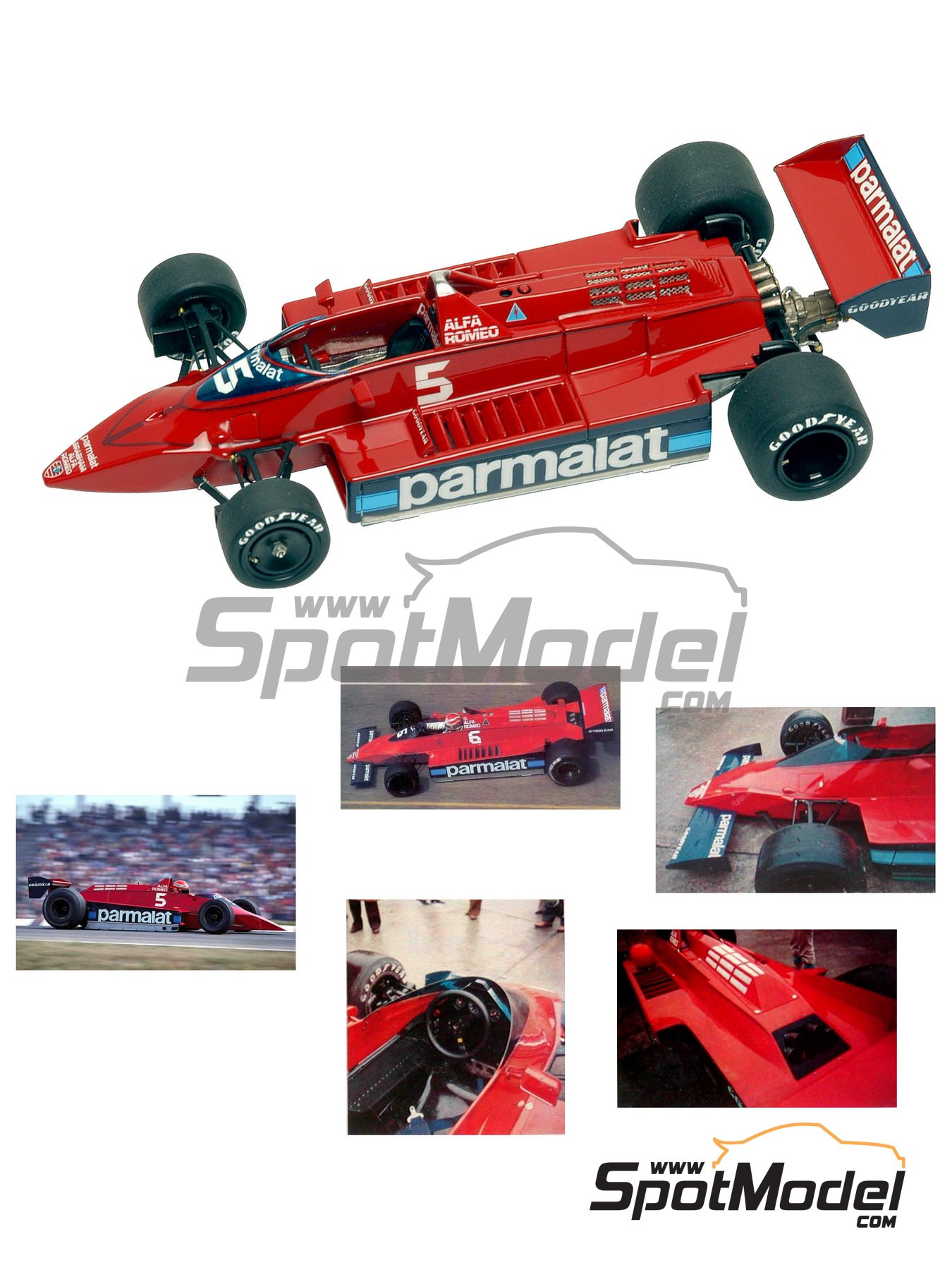 Brabham Alfa Romeo BT48 Brabham Racing Organisation Team sponsored by  Parmalat - Monaco Formula 1 Grand Prix 1979. Car scale model kit in 1/43  scale m