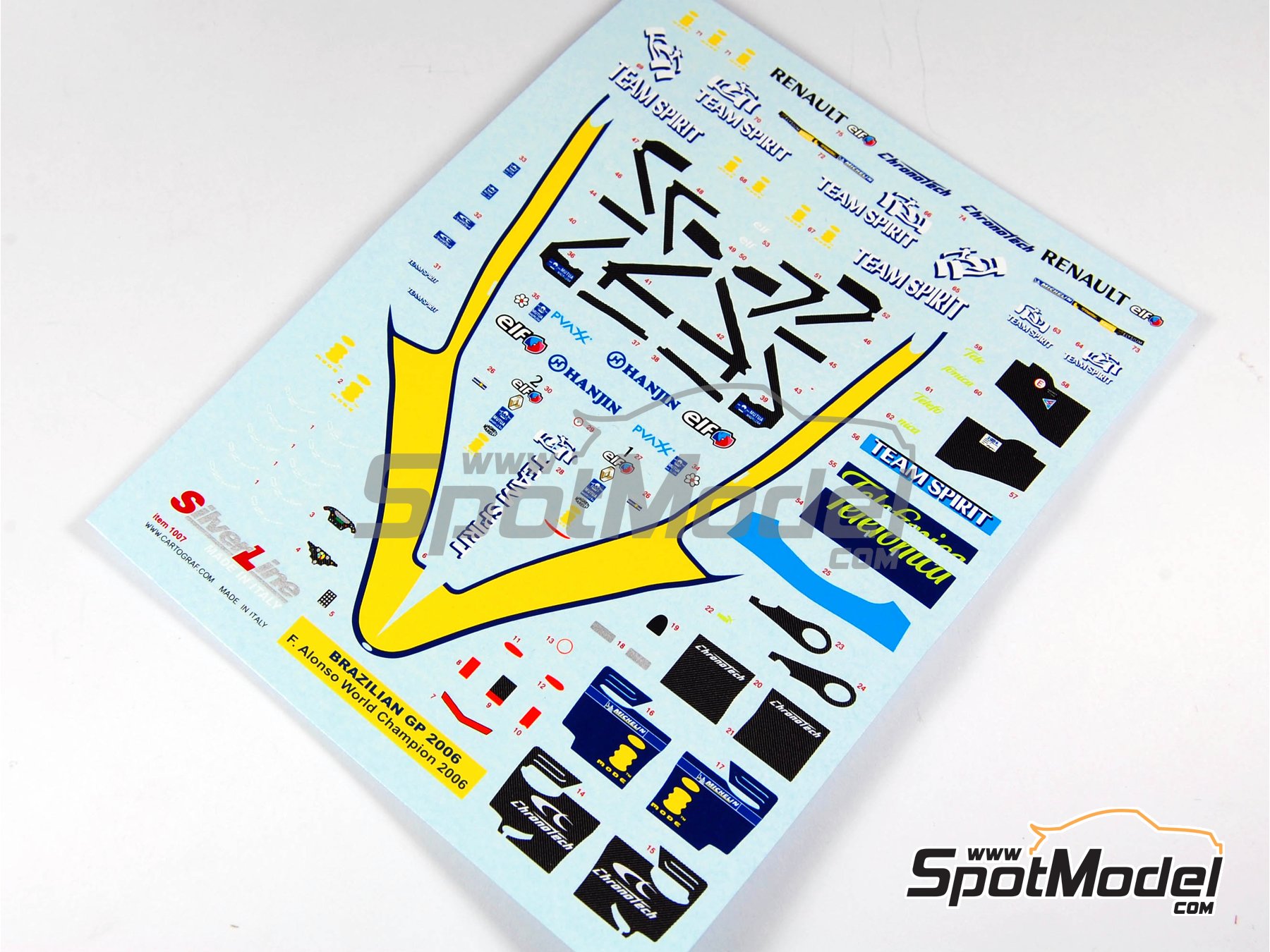 Image 11: Renault R26 Renault F1 Team - Brazilian Formula 1 Grand Prix 2006 | Car scale model kit in 1/43 scale manufactured by Tameo Kits (ref.&nbsp;SLK037)