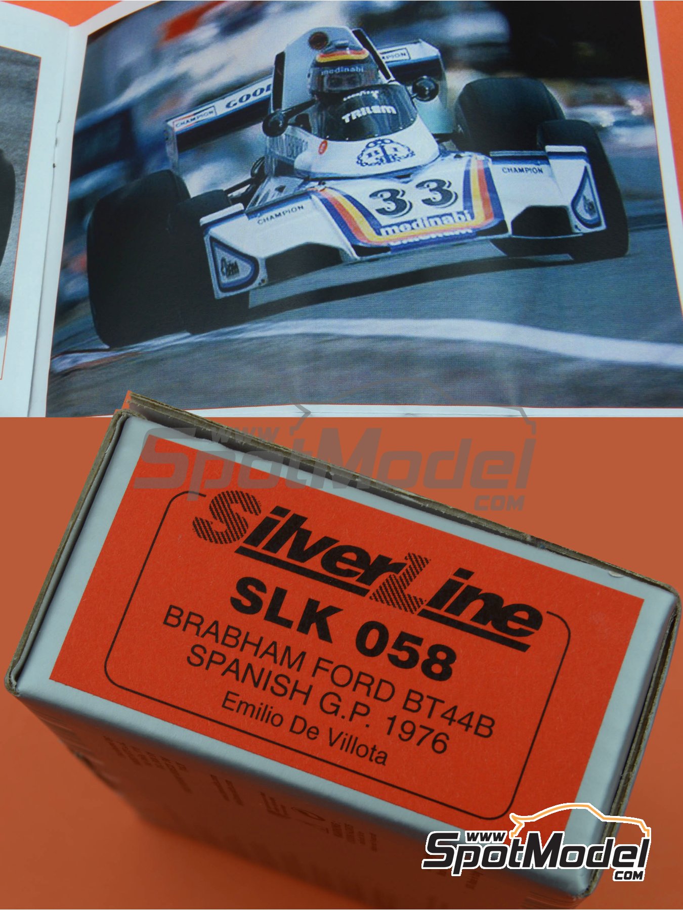 Tameo Kits SLK058: Car scale model kit 1/43 scale - Brabham Ford BT44B  Brabham Racing Organisation Team sponsored by Banco Iberico #33 - Emilio de  Villota (ES) - Spanish Formula 1 Grand Prix 1976 (ref. SLK058)