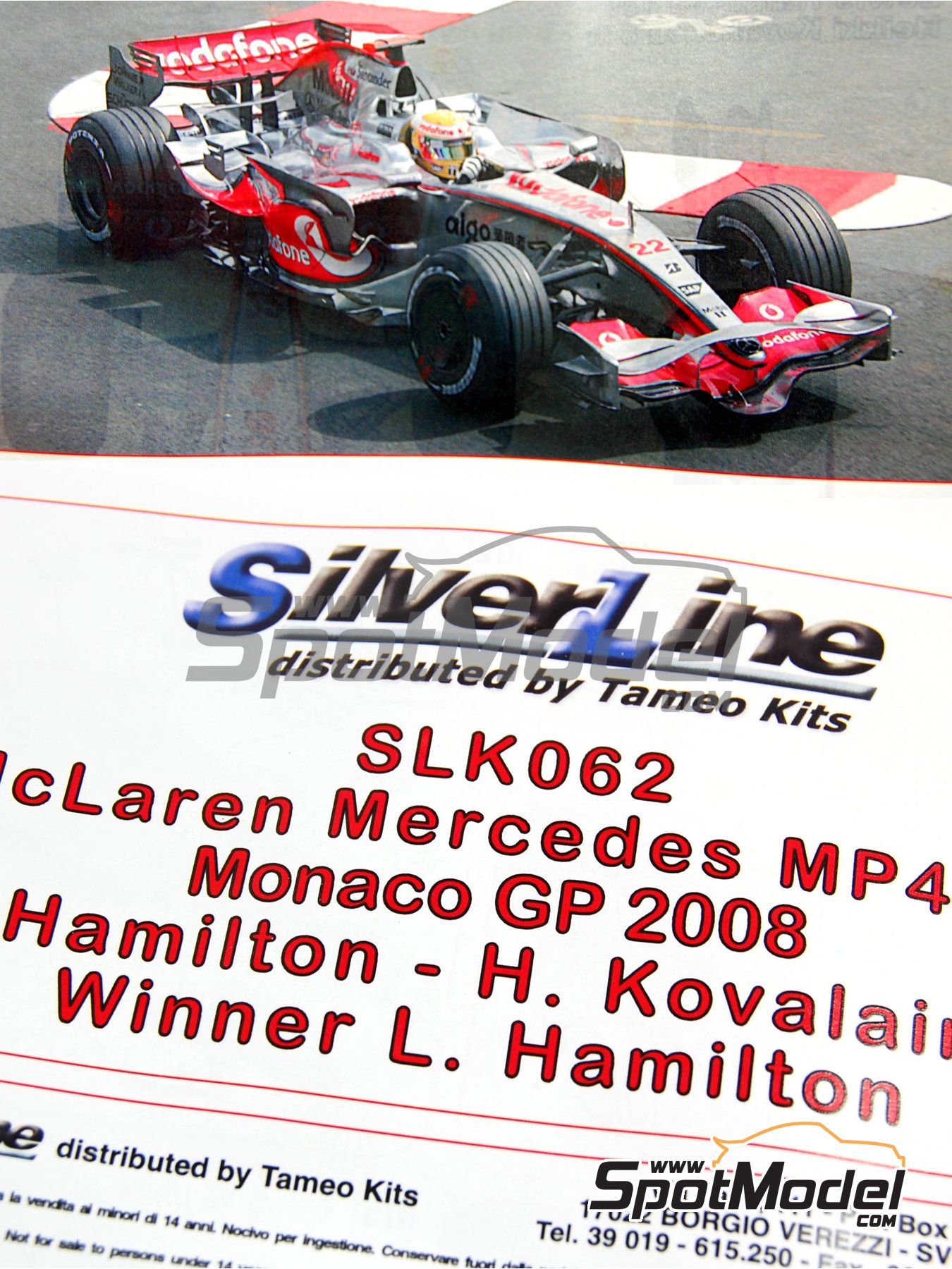Vodafone McLaren Mercedes mp4-23 f1 World Champion 2008 #22 Lewis Hamilton 1:43 