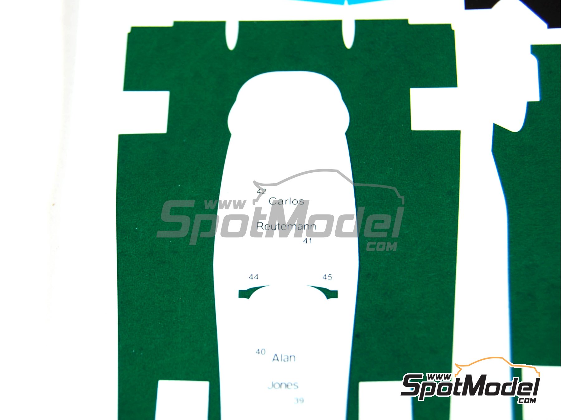 Image 23: Williams Cosworth FW07D 6 ruedas Fly Saudia - Version de test 1981 | Maqueta de coche en escala 1/43 fabricado por Tameo Kits (ref. SLK065)