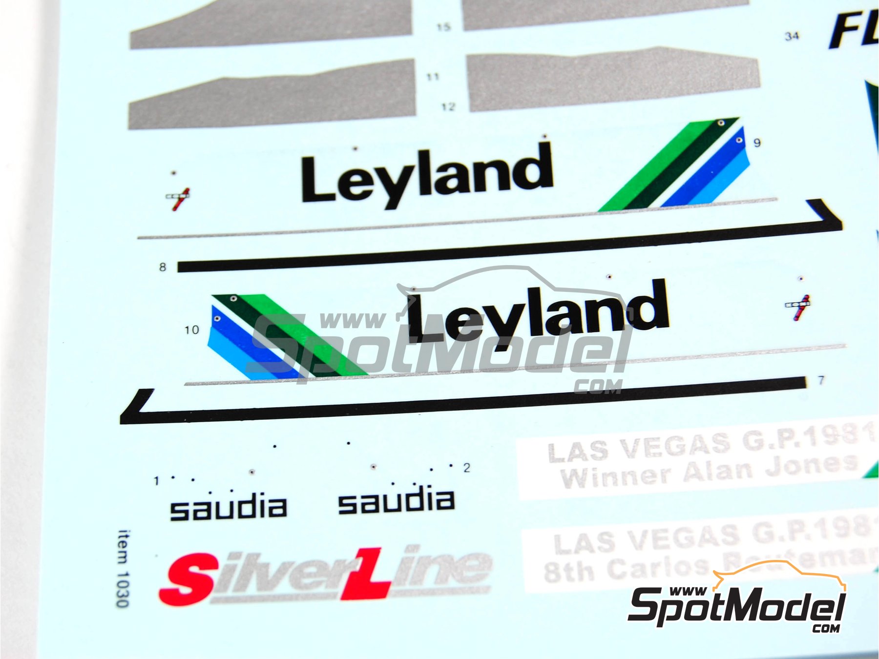 Image 26: Williams Cosworth FW07D 6 ruedas Fly Saudia - Version de test 1981 | Maqueta de coche en escala 1/43 fabricado por Tameo Kits (ref. SLK065)