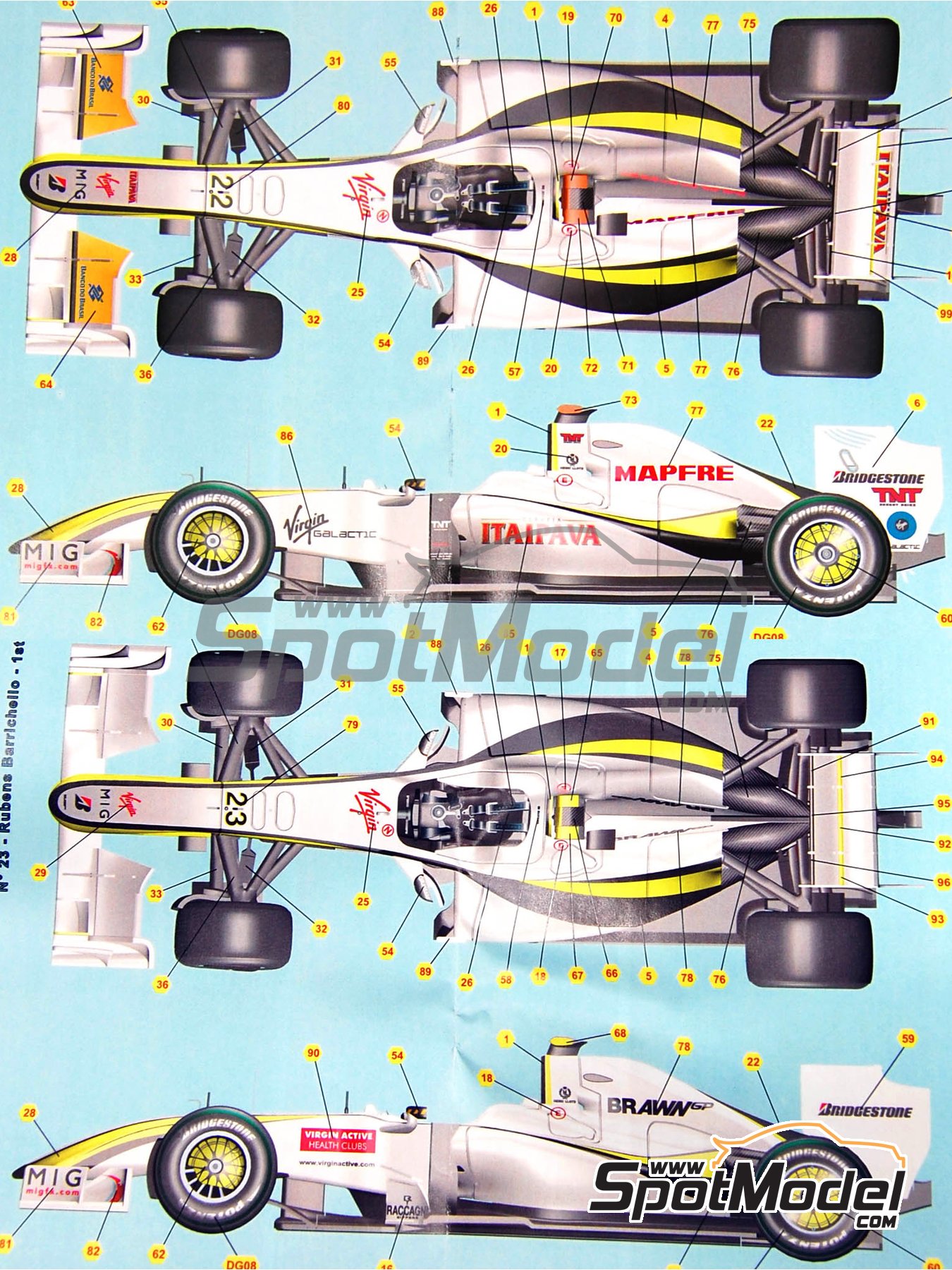 mercedes f1 model car kits