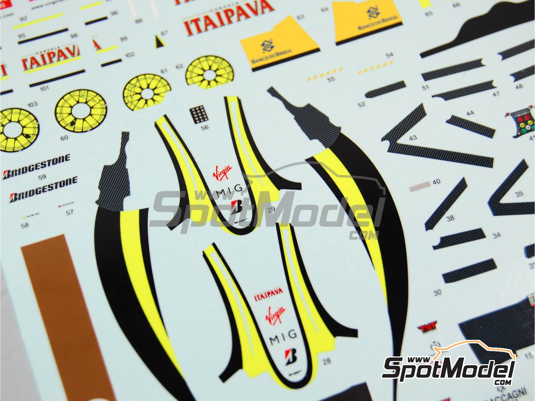 Image 3: Brawn GP Mercedes BGP001 sponsored by Virgin Mapfre Itaipava - Italian Formula 1 Grand Prix 2009 | Car scale model kit in 1/43 scale manufactured by Tameo Kits (ref.&nbsp;SLK070)