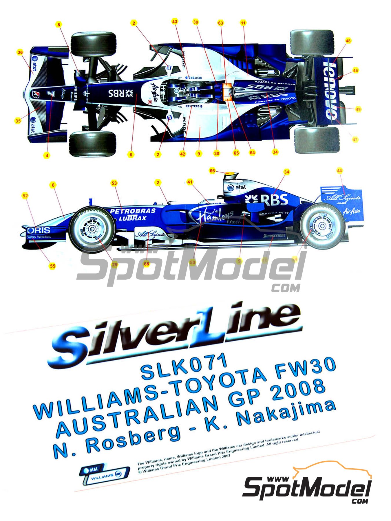 Visière F1 Kazuki Nakajima - Williams Toyota 2009 - Signée - Occasion