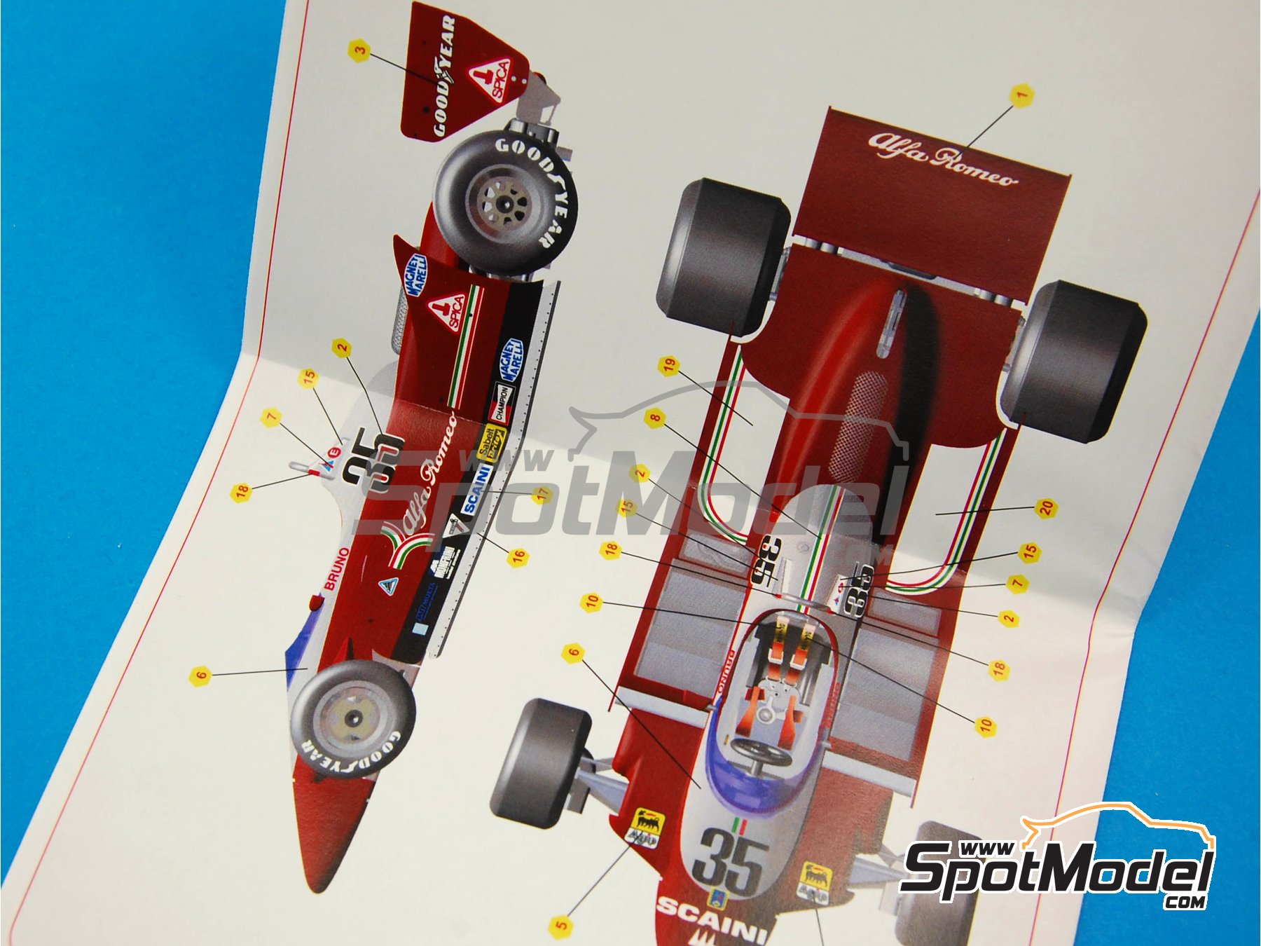 Image 5: Alfa Romeo 179 patrocinado por Alfa Romeo - Gran Premio de F&oacute;rmula 1 de Italia 1979 | Maqueta de coche en escala&nbsp;1/43 fabricado por Tameo Kits (ref.&nbsp;SLK089)