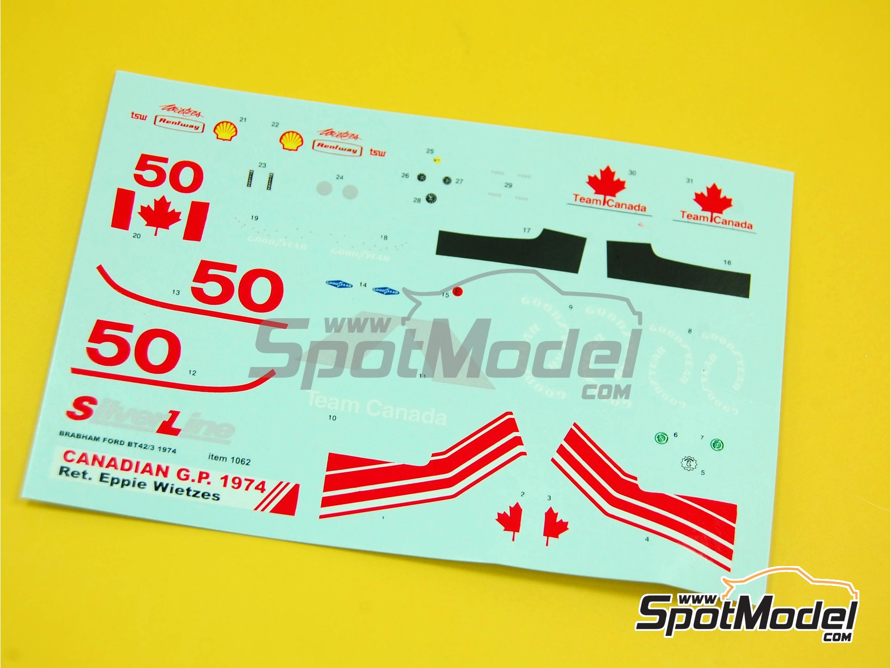 Image 5: Brabham Ford BT42/3 Equipo Brabham Racing Organisation - Gran Premio de F&oacute;rmula 1 de Canada 1974 | Maqueta de coche en escala&nbsp;1/43 fabricado por Tameo Kits (ref.&nbsp;SLK093)