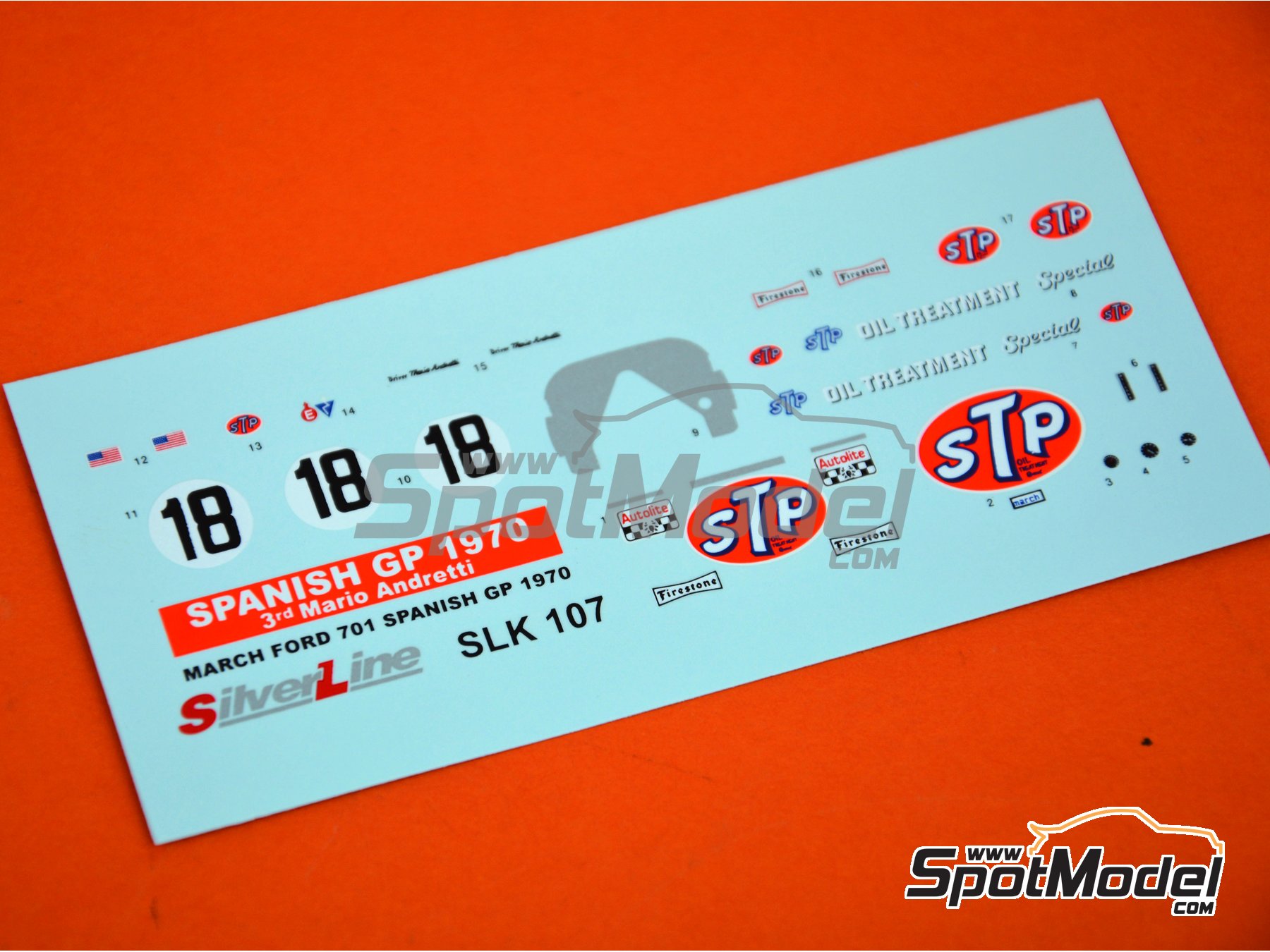 Image 1: March Ford 701 patrocinado por STP - Gran Premio de F&oacute;rmula 1 de Espa&ntilde;a 1970 | Maqueta de coche en escala&nbsp;1/43 fabricado por Tameo Kits (ref.&nbsp;SLK107)