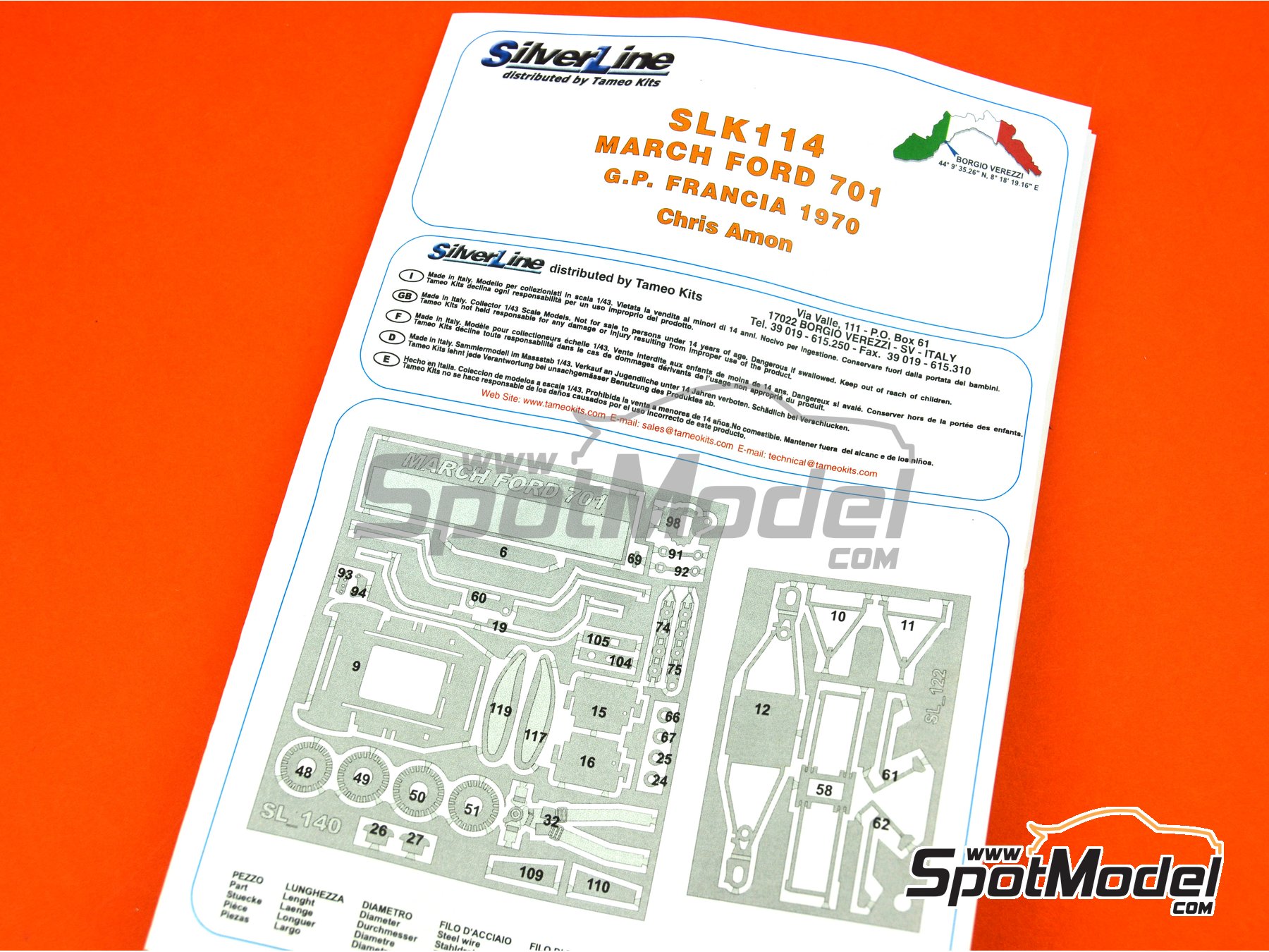Image 10: March Ford 701 patrocinado por STP - Gran Premio de F&oacute;rmula 1 de Francia 1970 | Maqueta de coche en escala&nbsp;1/43 fabricado por Tameo Kits (ref.&nbsp;SLK114)