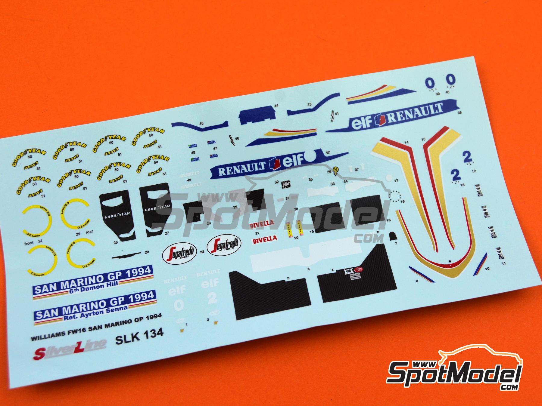 Image 5: Williams Renault FW16 Equipo Williams Grand Prix Engineering patrocinado por Rothmans - Gran Premio de Fórmula 1 de San Marino 1994 | Maqueta de coche en escala 1/43 fabricado por Tameo Kits (ref. SLK134)