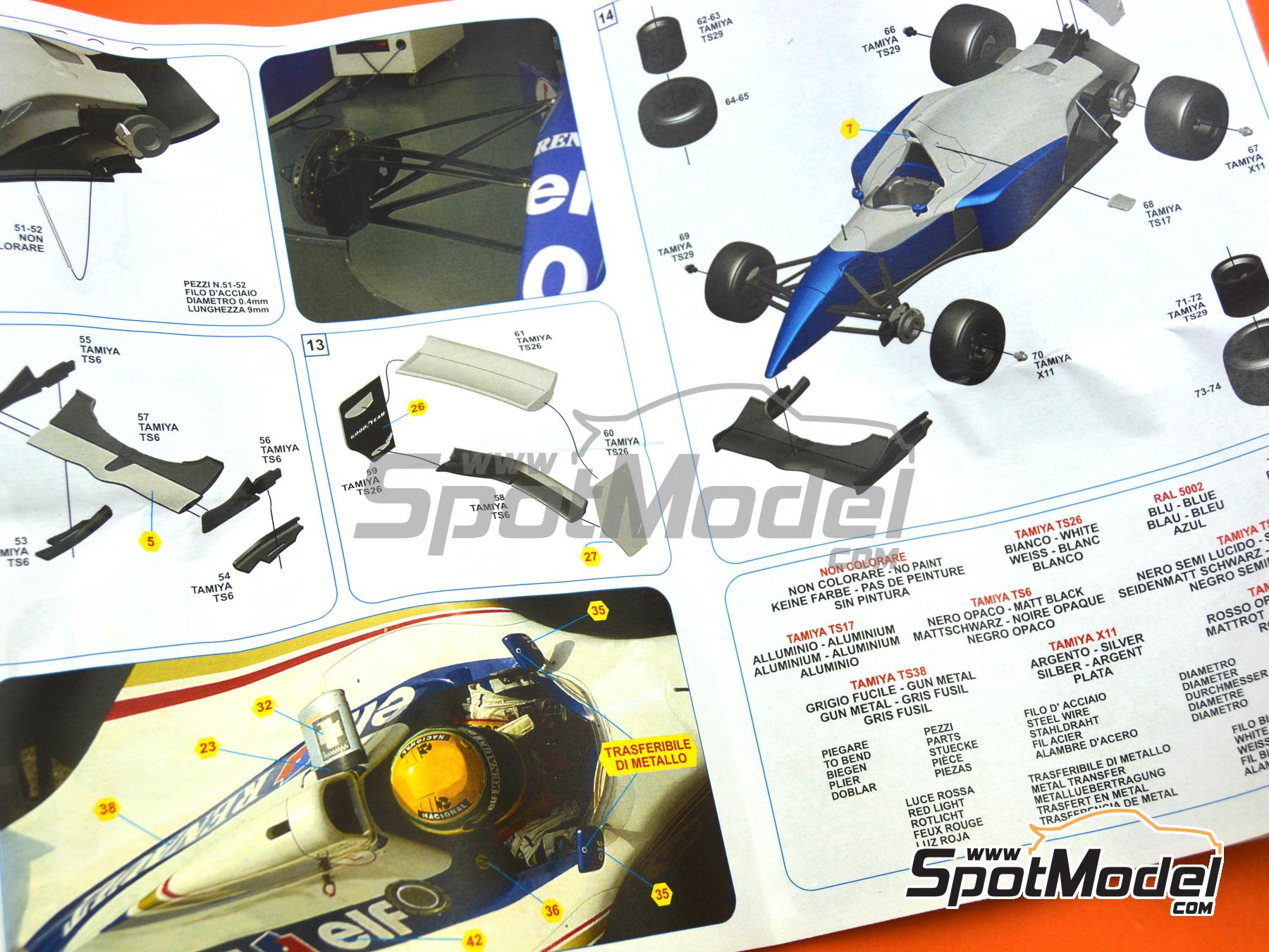 Image 12: Williams Renault FW16 Equipo Williams Grand Prix Engineering patrocinado por Rothmans - Gran Premio de Fórmula 1 de San Marino 1994 | Maqueta de coche en escala 1/43 fabricado por Tameo Kits (ref. SLK134)