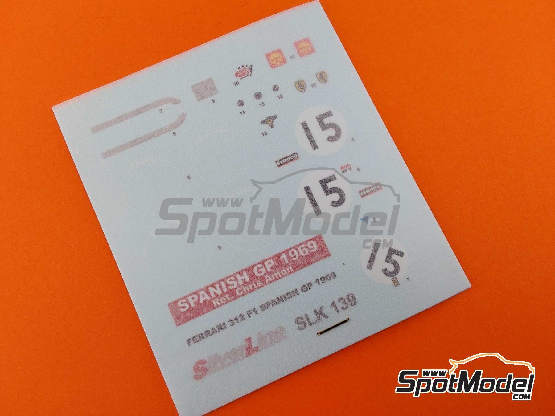 Image 14: Ferrari 312 F1 Scuderia Ferrari SEFAC Team - Spanish Formula 1 Grand Prix 1969 | Car scale model kit in 1/43 scale manufactured by Tameo Kits (ref.&nbsp;SLK139)