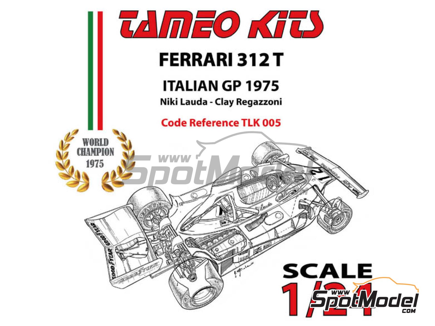 Image 1: Ferrari 312T Scuderia Ferrari Team - Italian Formula 1 Grand Prix 1975 | Car scale model kit in 1/24 scale manufactured by Tameo Kits (ref.&nbsp;TLK005)