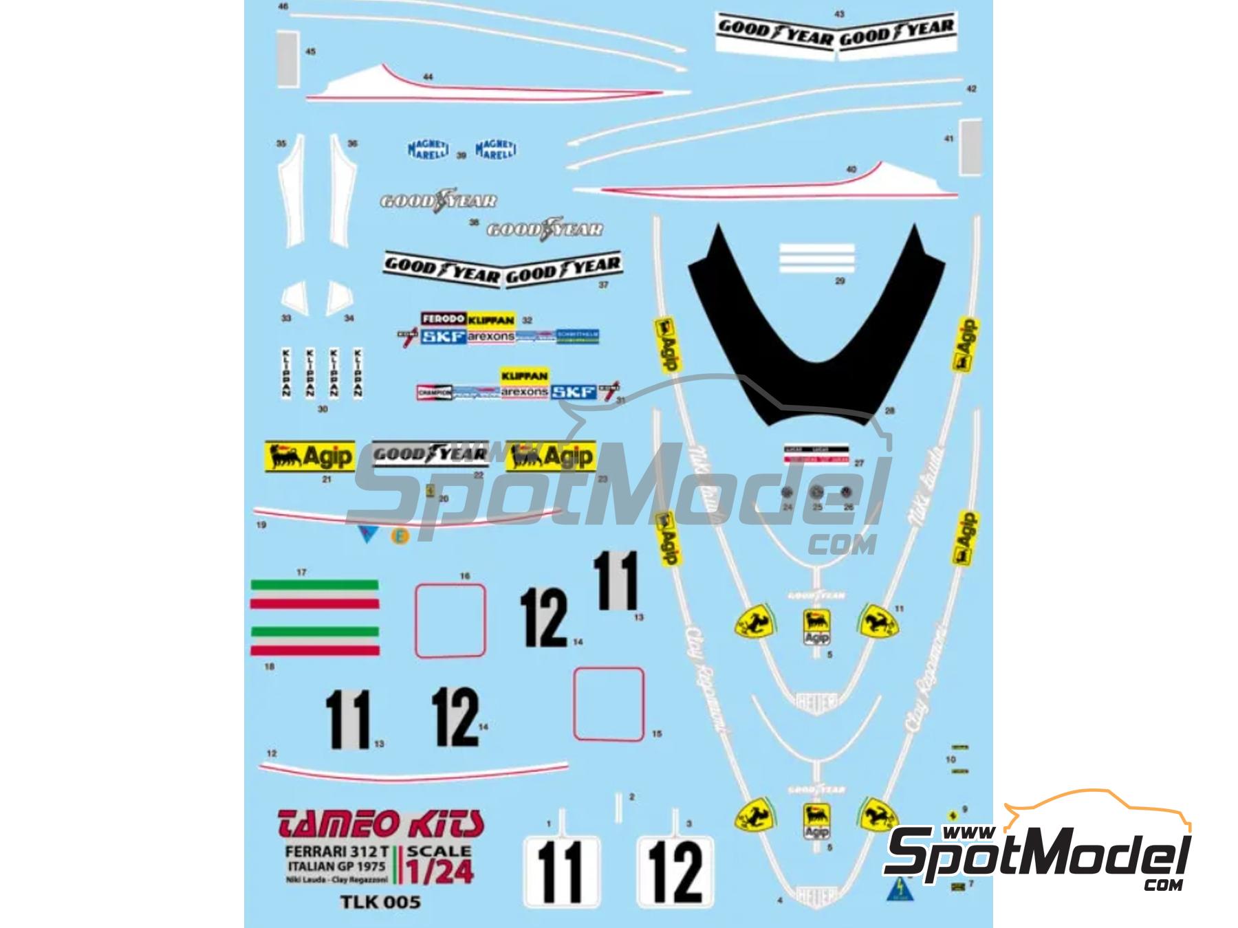 Image 12: Ferrari 312T Scuderia Ferrari Team - Italian Formula 1 Grand Prix 1975 | Car scale model kit in 1/24 scale manufactured by Tameo Kits (ref.&nbsp;TLK005)