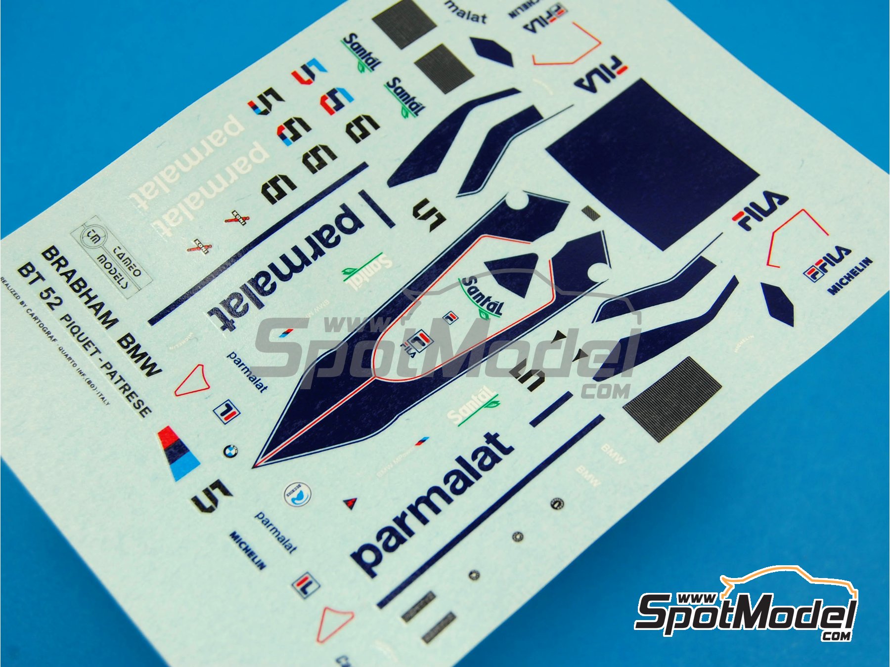 Image 6: Brabham BMW BT52 Equipo Brabham Racing Organisation patrocinado por Parmalat - Gran Premio de F&oacute;rmula 1 de Brasil 1983 | Maqueta de coche en escala&nbsp;1/43 fabricado por Tameo Kits (ref.&nbsp;TMK006)