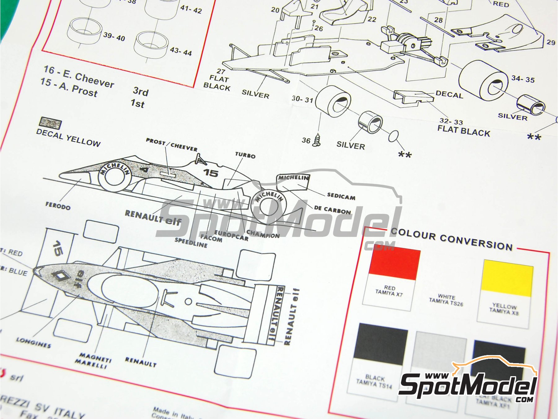 Image 2: Renault Turbo RE40 Equipo Renault F1 patrocinado por ELF - Gran Premio de F&oacute;rmula 1 de Belgica 1983 | Maqueta de coche en escala&nbsp;1/43 fabricado por Tameo Kits (ref.&nbsp;TMK008)