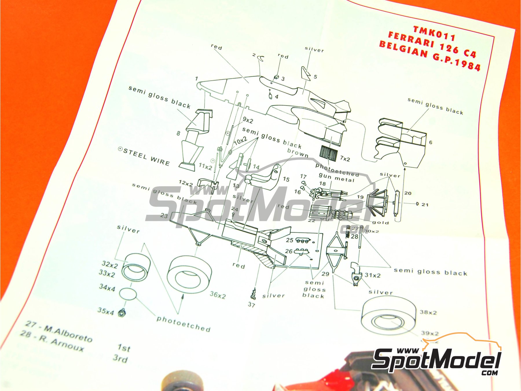 Image 3: Ferrari 126C4 Equipo Scuderia Ferrari patrocinado por Fiat Agip - Gran Premio de Fórmula 1 de Belgica 1984 | Maqueta de coche en escala 1/43 fabricado por Tameo Kits (ref. TMK011)