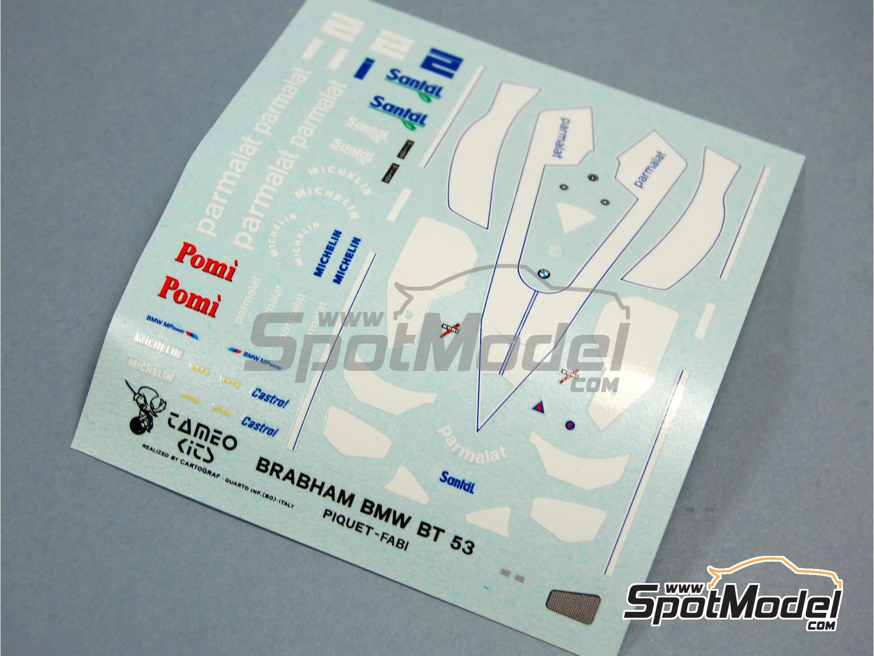 Image 2: Brabham BMW BT53 Brabham Racing Organisation Team sponsored by Parmalat - USA - United States of America Formula 1 Grand Prix 1984 | Car scale model kit in 1/43 scale manufactured by Tameo Kits (ref.&nbsp;TMK013)