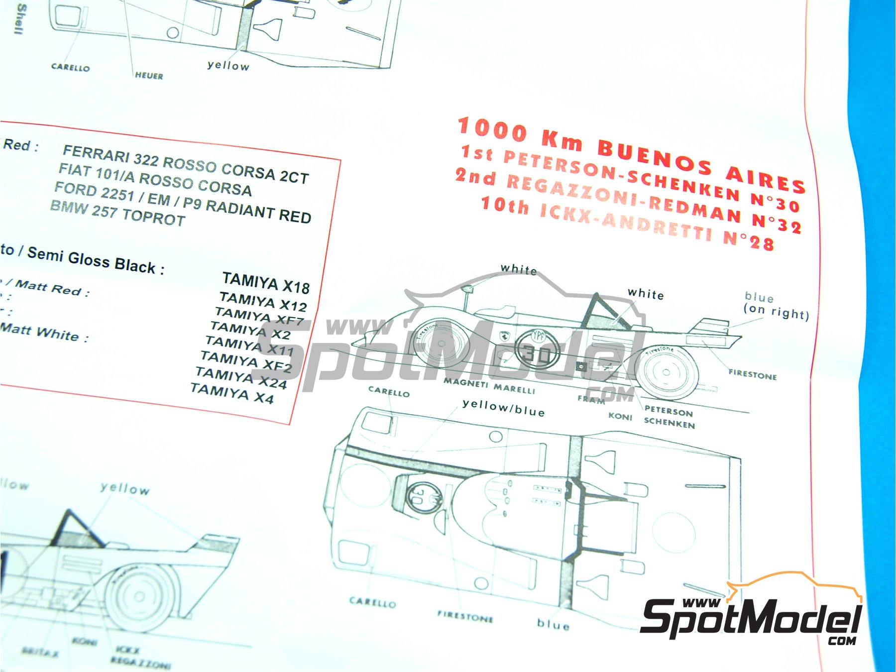 Image 5: Ferrari 312PB Sport - 1000 kil&oacute;metros de Buenos Aires, 1000 Kil&oacute;metros de Monza 1972 | Maqueta de coche en escala&nbsp;1/43 fabricado por Tameo Kits (ref.&nbsp;TMK018)