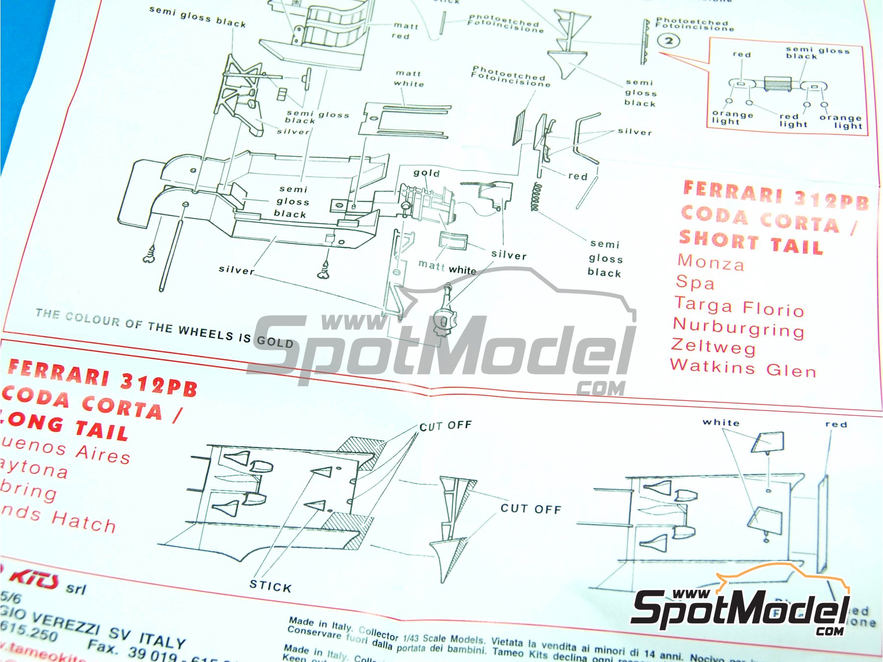 Image 7: Ferrari 312PB Sport - 1000 kil&oacute;metros de Buenos Aires, 1000 Kil&oacute;metros de Monza 1972 | Maqueta de coche en escala&nbsp;1/43 fabricado por Tameo Kits (ref.&nbsp;TMK018)