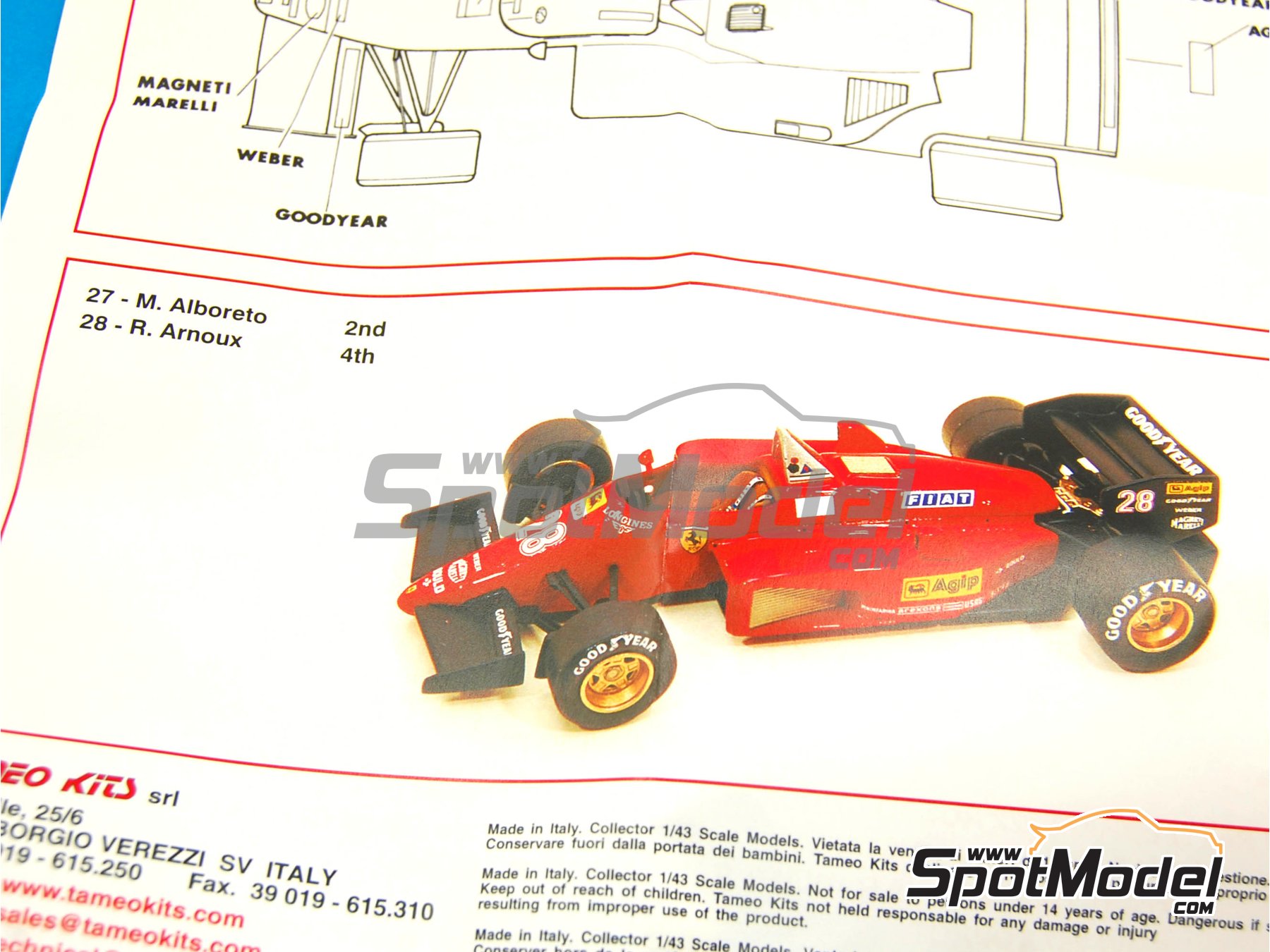 即日発送 Tameo アルボレート ヨハンソン 新品 カナダgp1985 F1 156 85 フェラーリ 1 43 Kit レーシングカー Labelians Fr